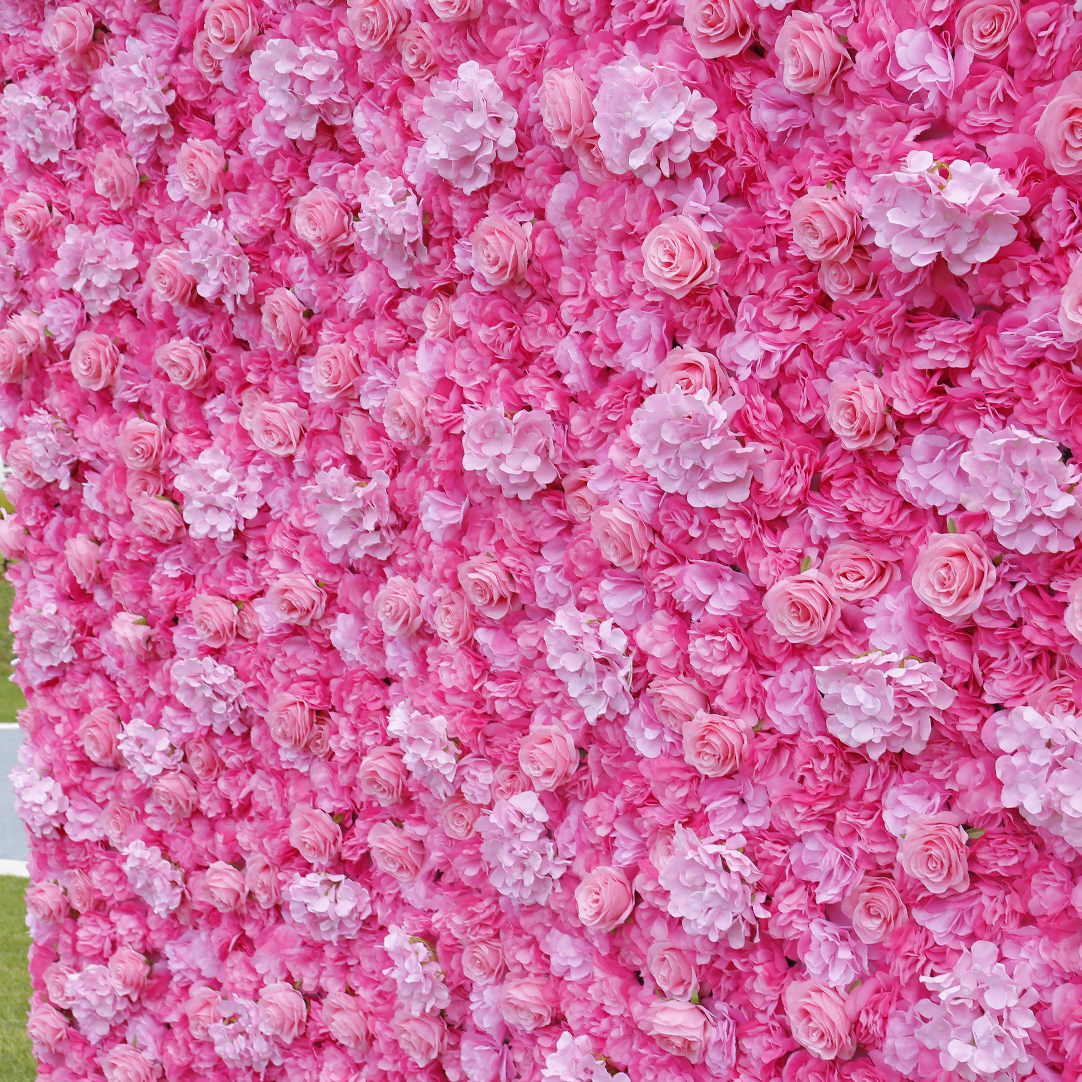 Hot Pink Artificial Flower Wall Backdrop for Wedding & Birthday Decor ACFW-022