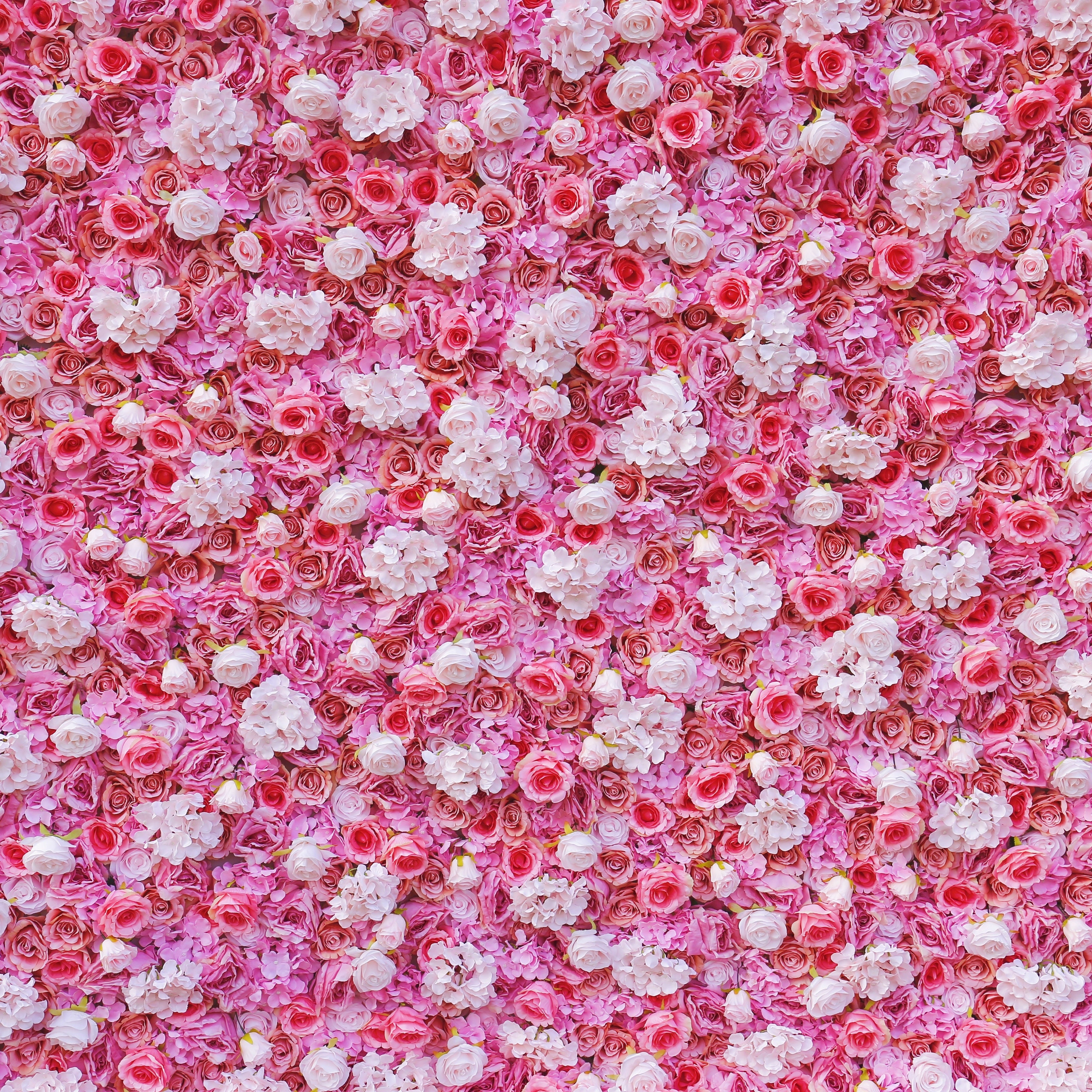 Handmade Silk Pink Hydrangea & Rose Wedding Artificial Flower Wall ACFW-035