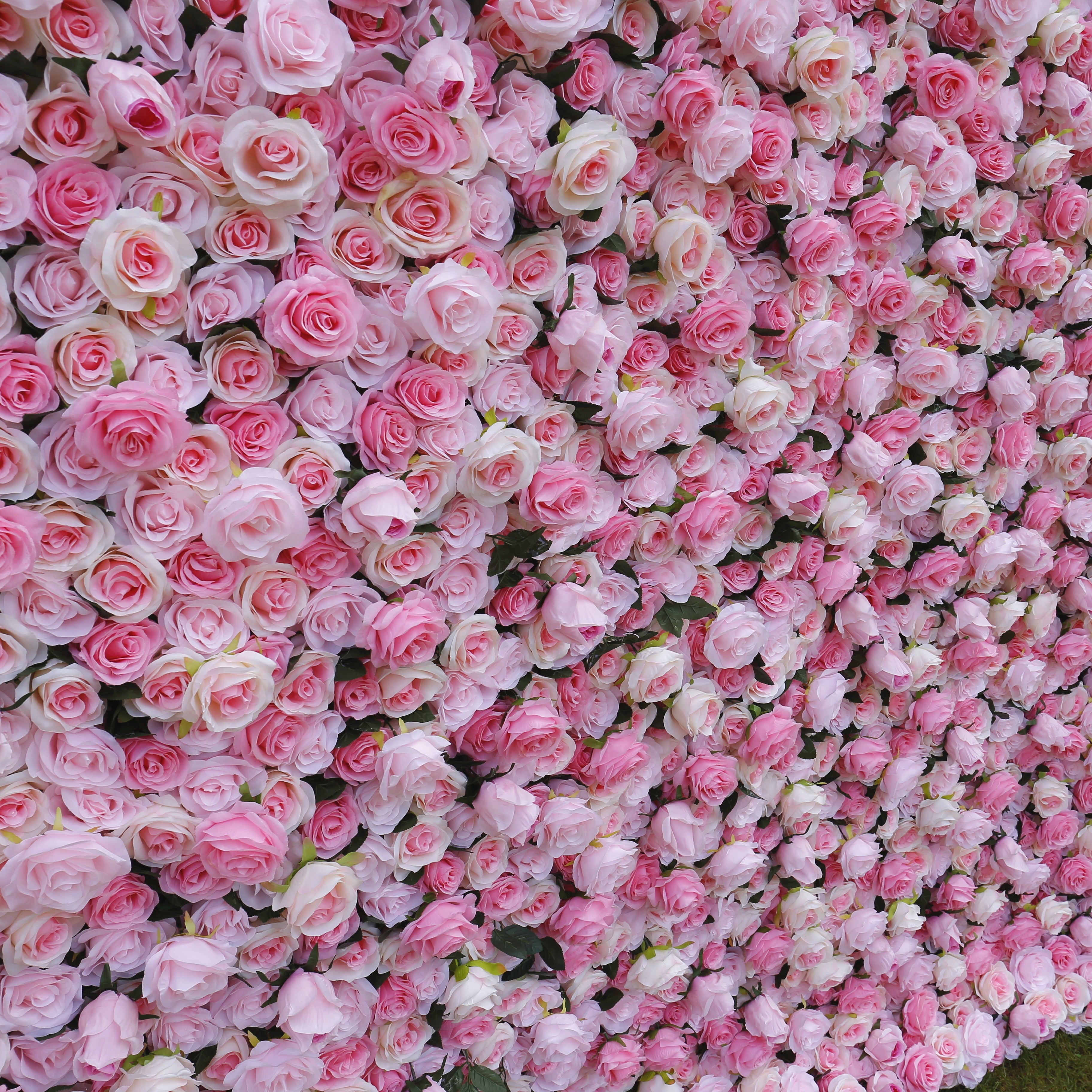Sweet Pink Rose 5D Roll-Up Artificial Flower Wall for Events Decor ACFW-040