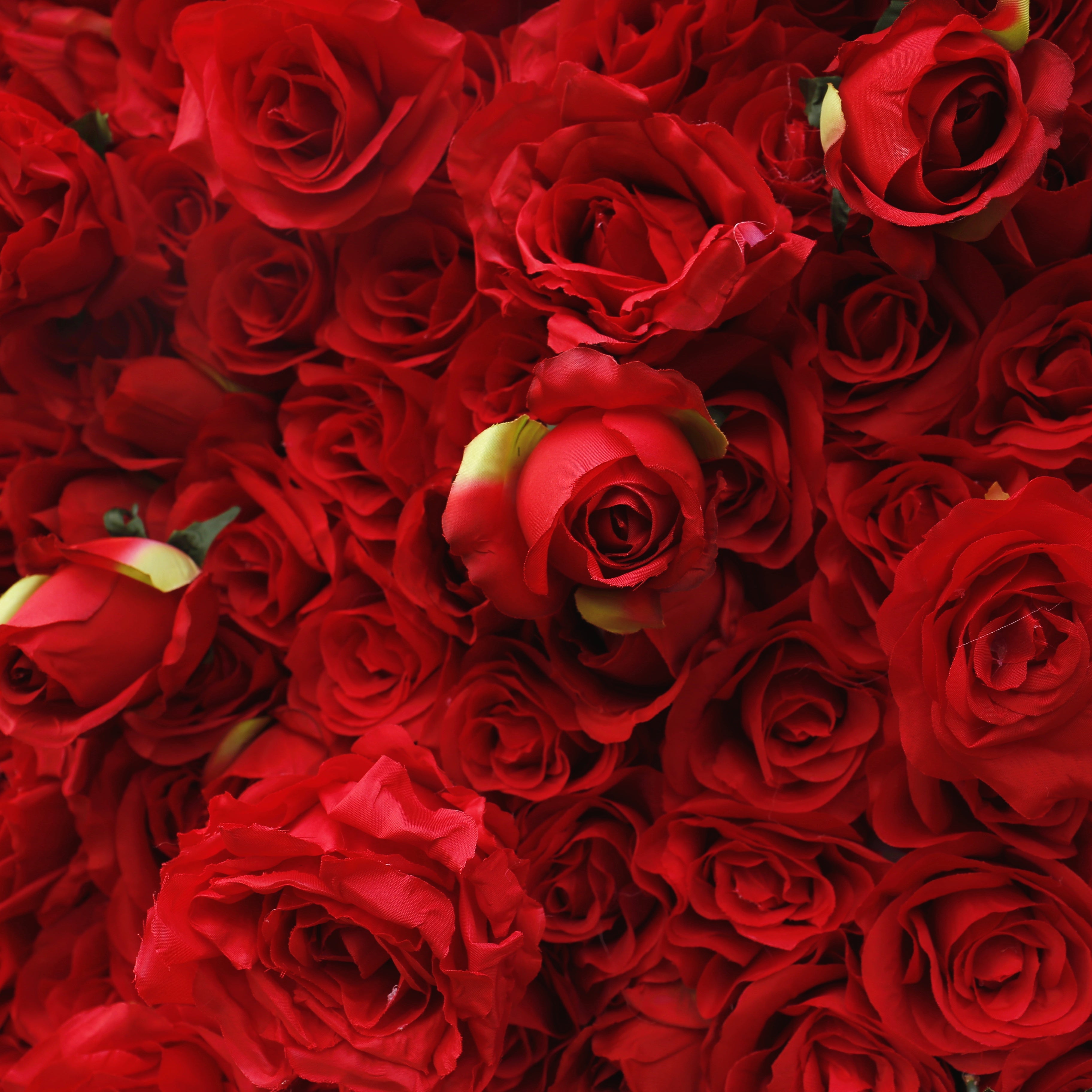 Red Roses Fabric Wedding Arrangement Roll Up Flower Wall ACFW-041