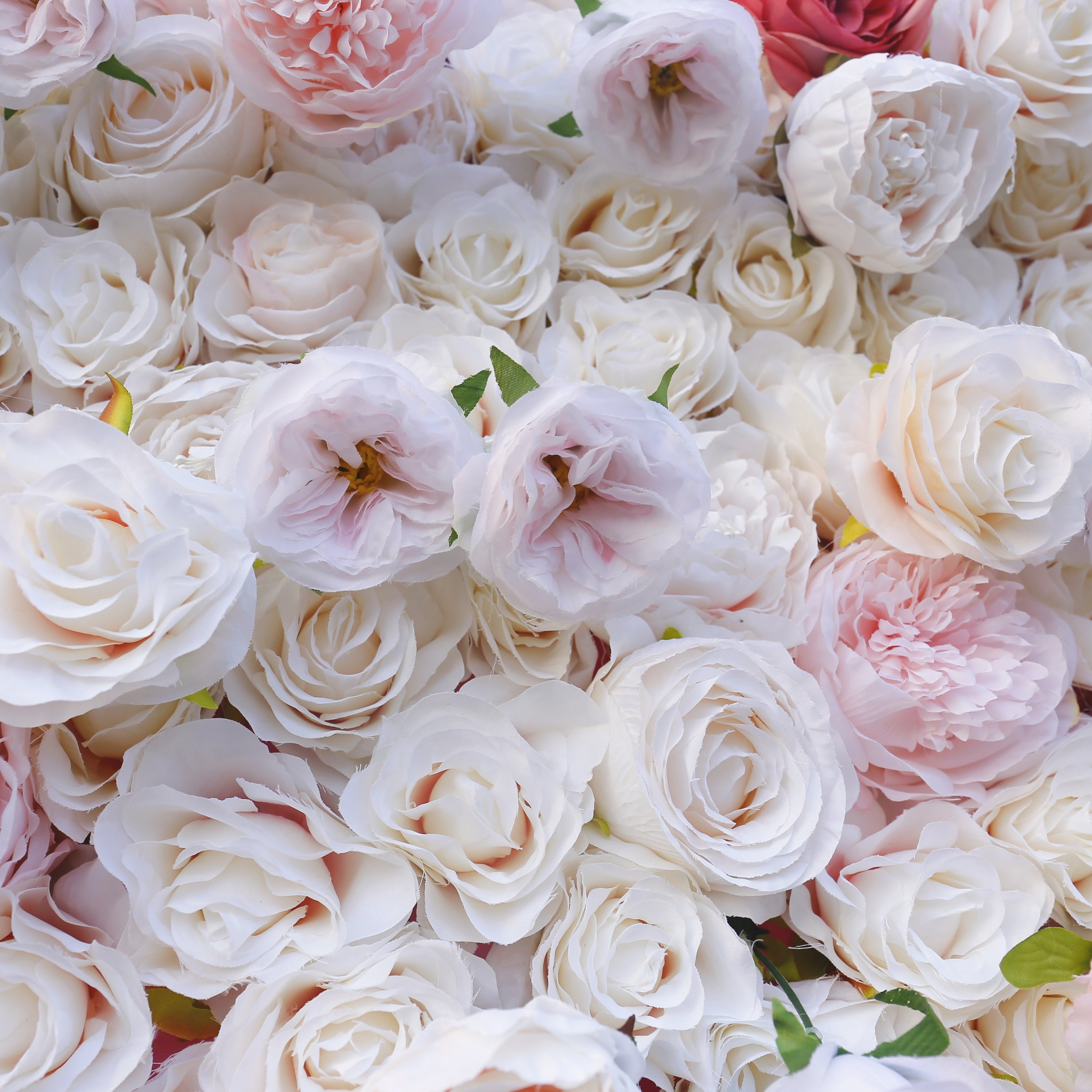 Pink White Mixed Silk Rose Cloth Roll Up Wedding Flower Wall ACFW-058