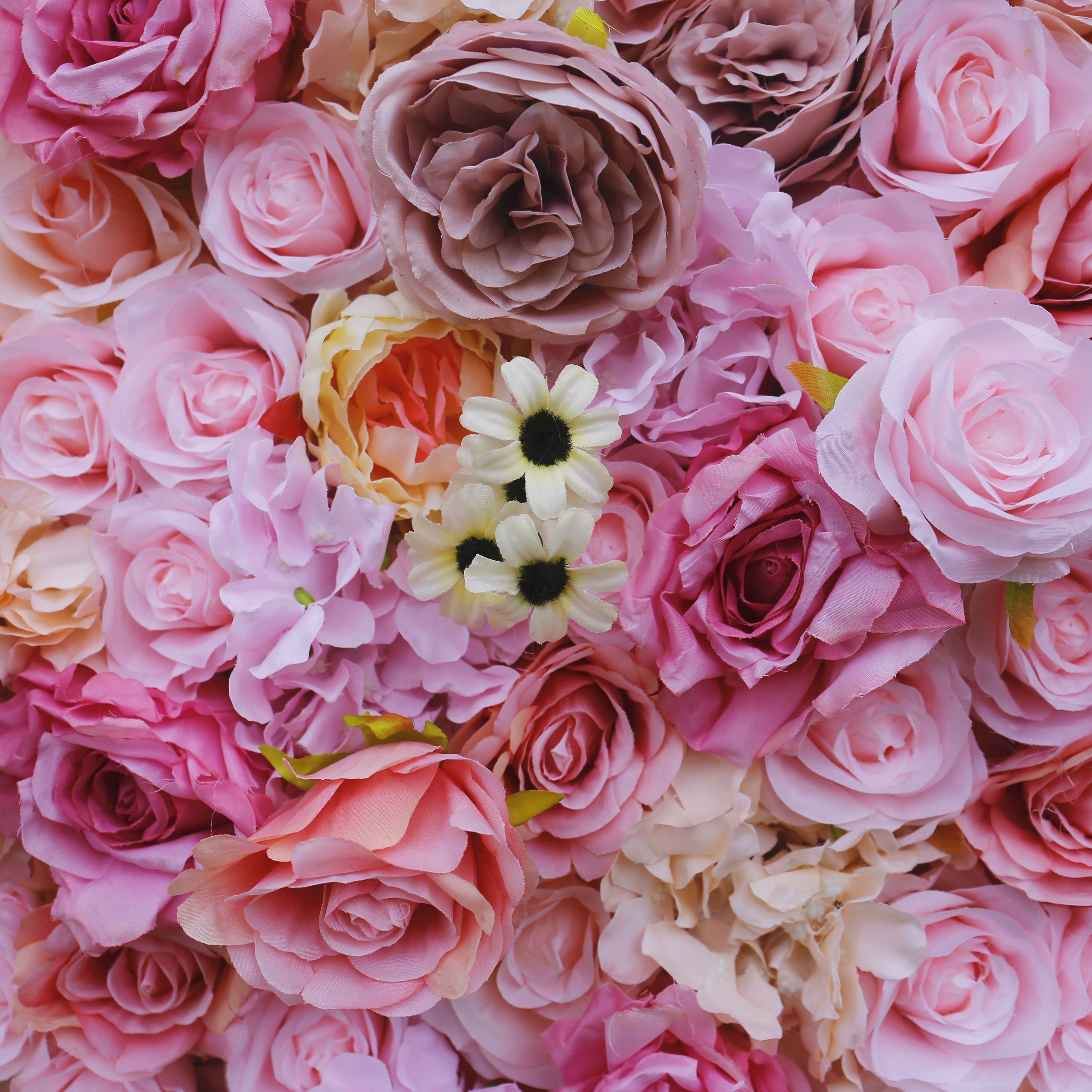 Blush Pink Silk Rose Wedding Backdrop Faux Roll Up Flower Wall ACFW-067