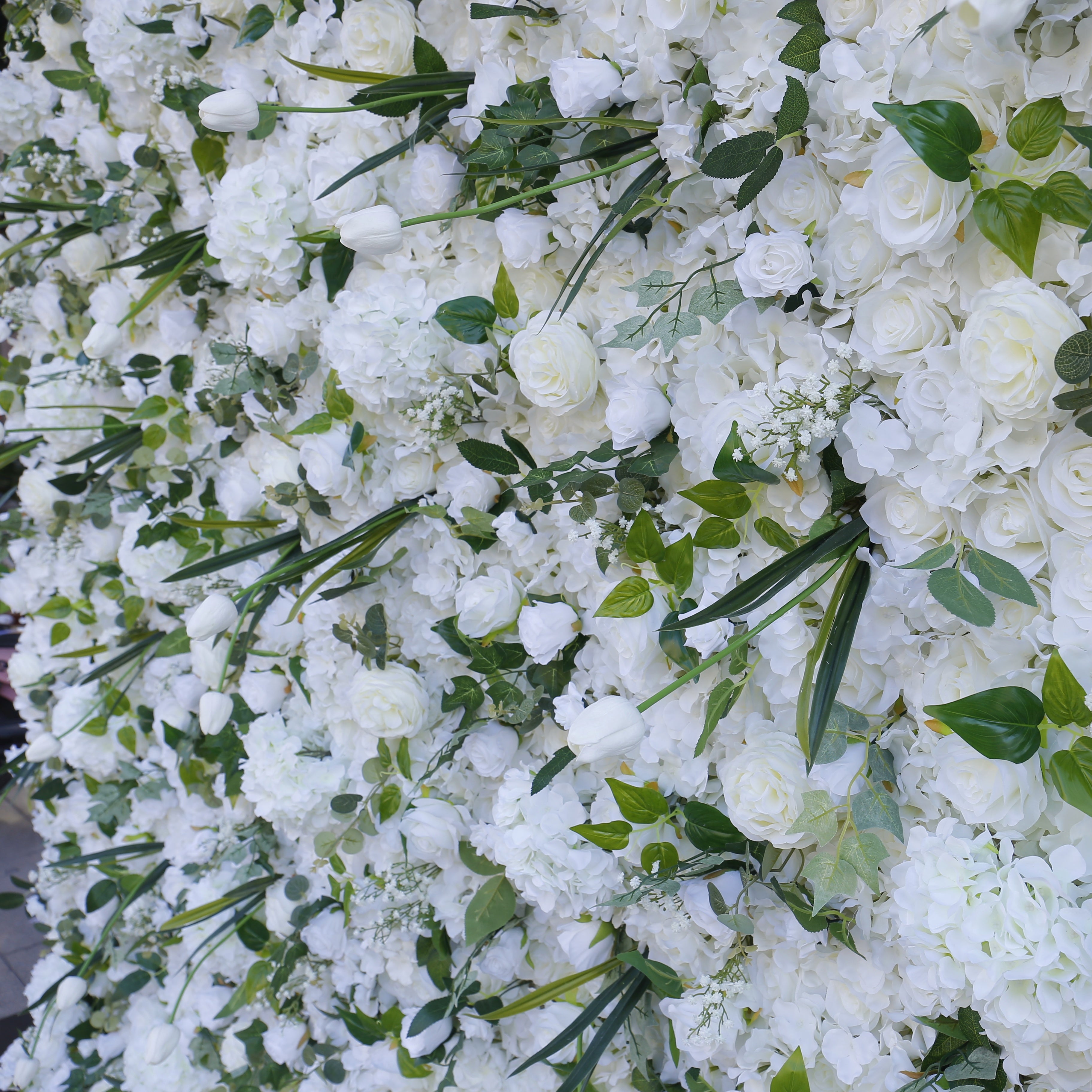 Artificial White Flower Wall Backdrop for Bridal Shower Wedding Decor ACFW-070