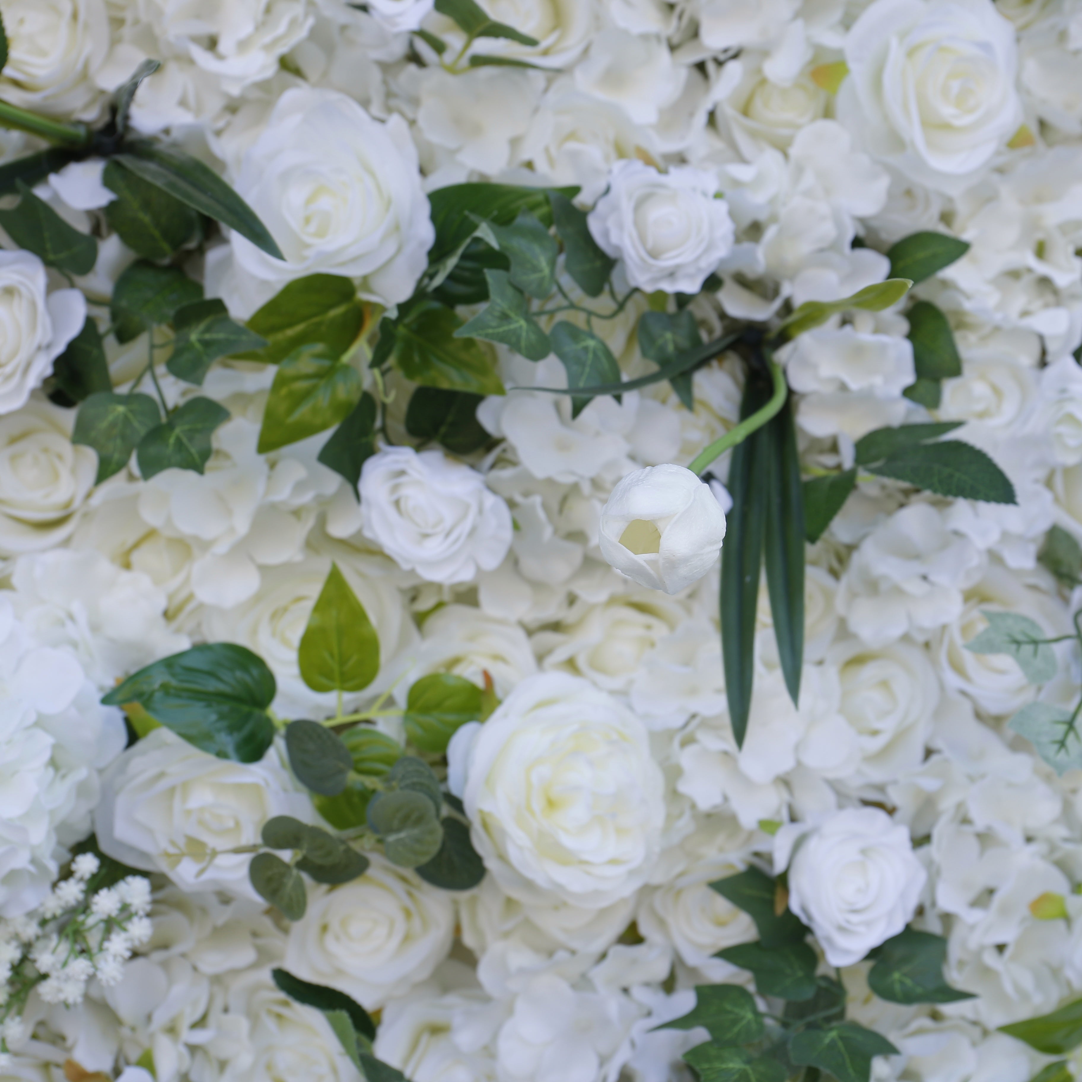Artificial White Flower Wall Backdrop for Bridal Shower Wedding Decor ACFW-070