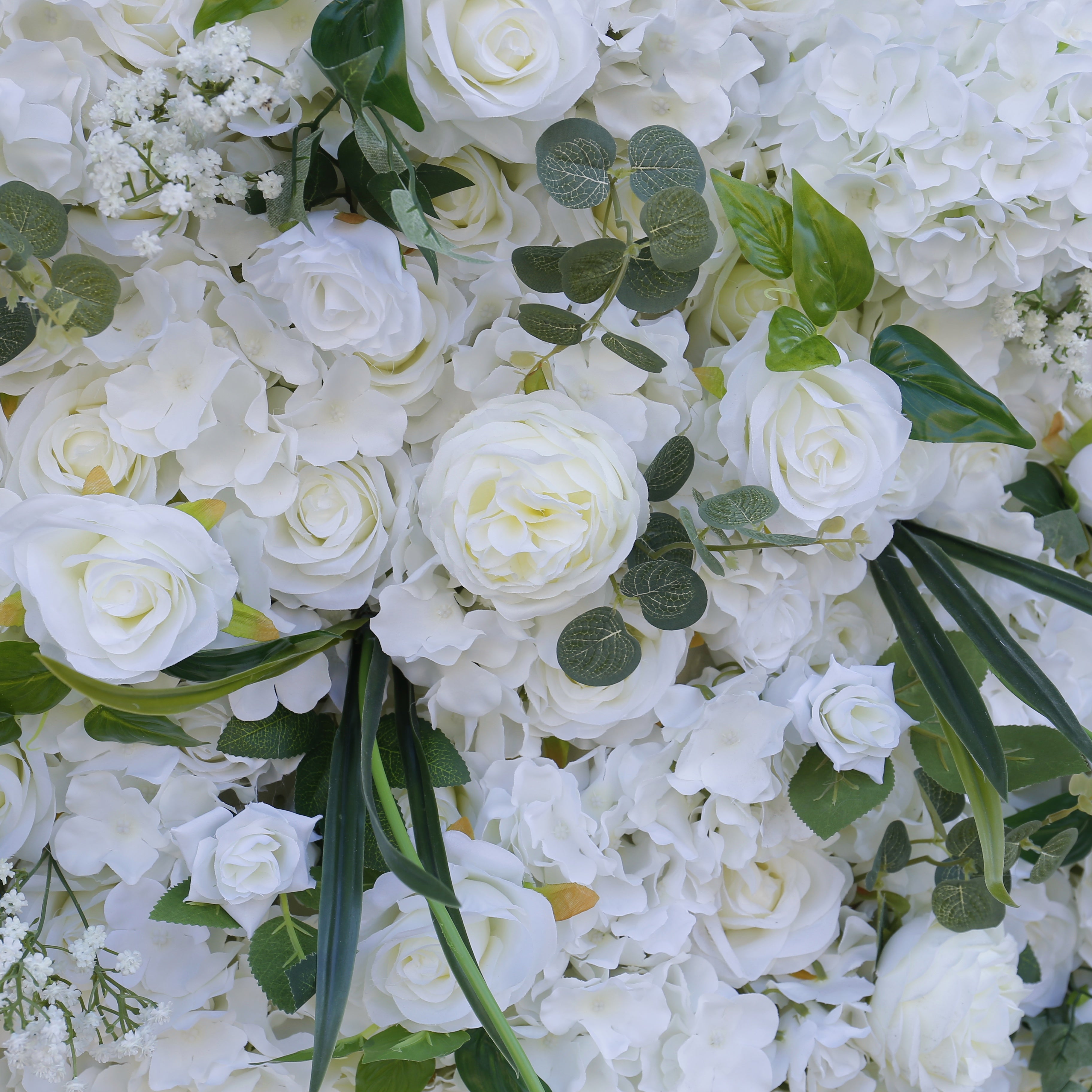 Artificial White Flower Wall Backdrop for Bridal Shower Wedding Decor ACFW-070