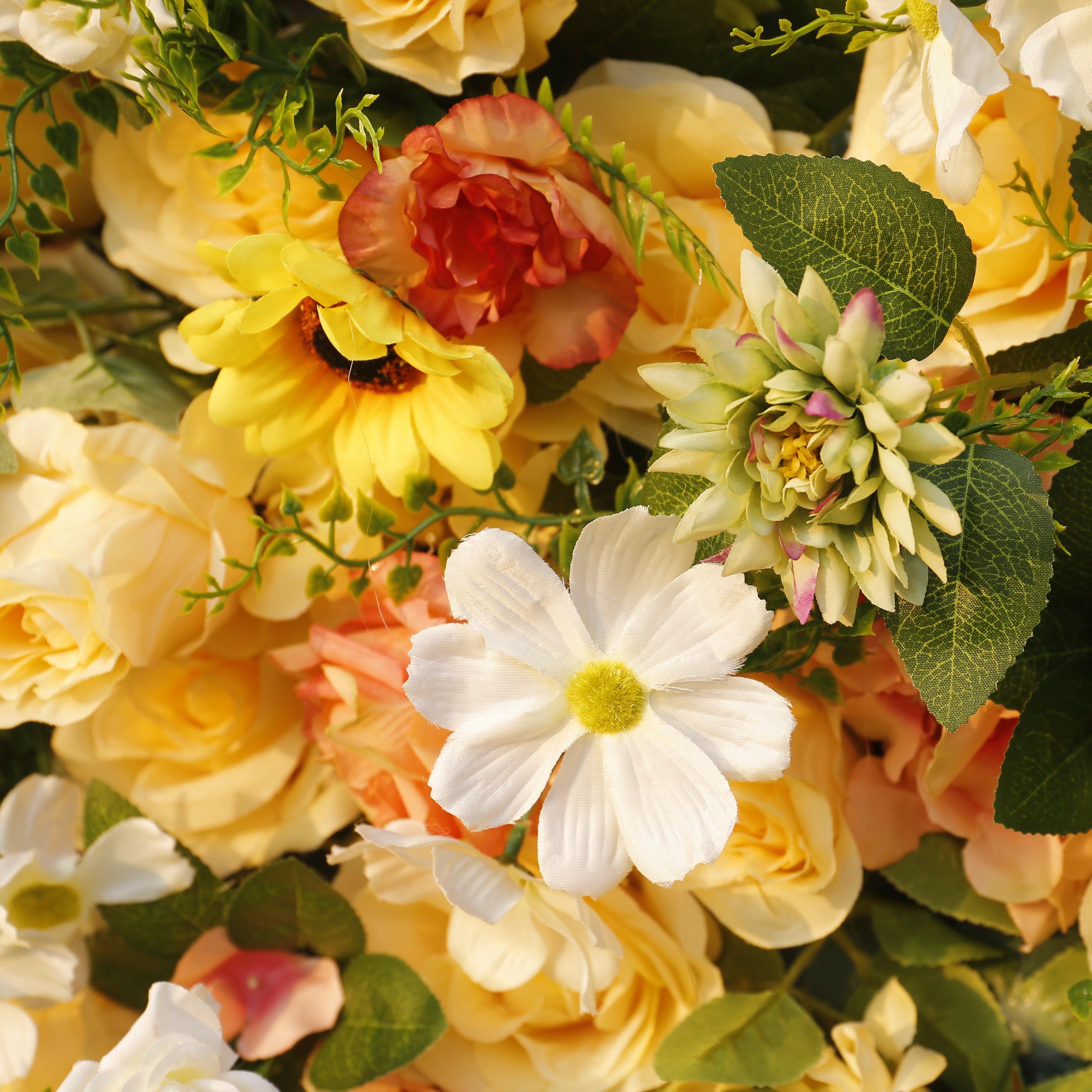 Yellow Rose Artificial Flower Wall Backdrop For Wedding Party Decor ACFW-087