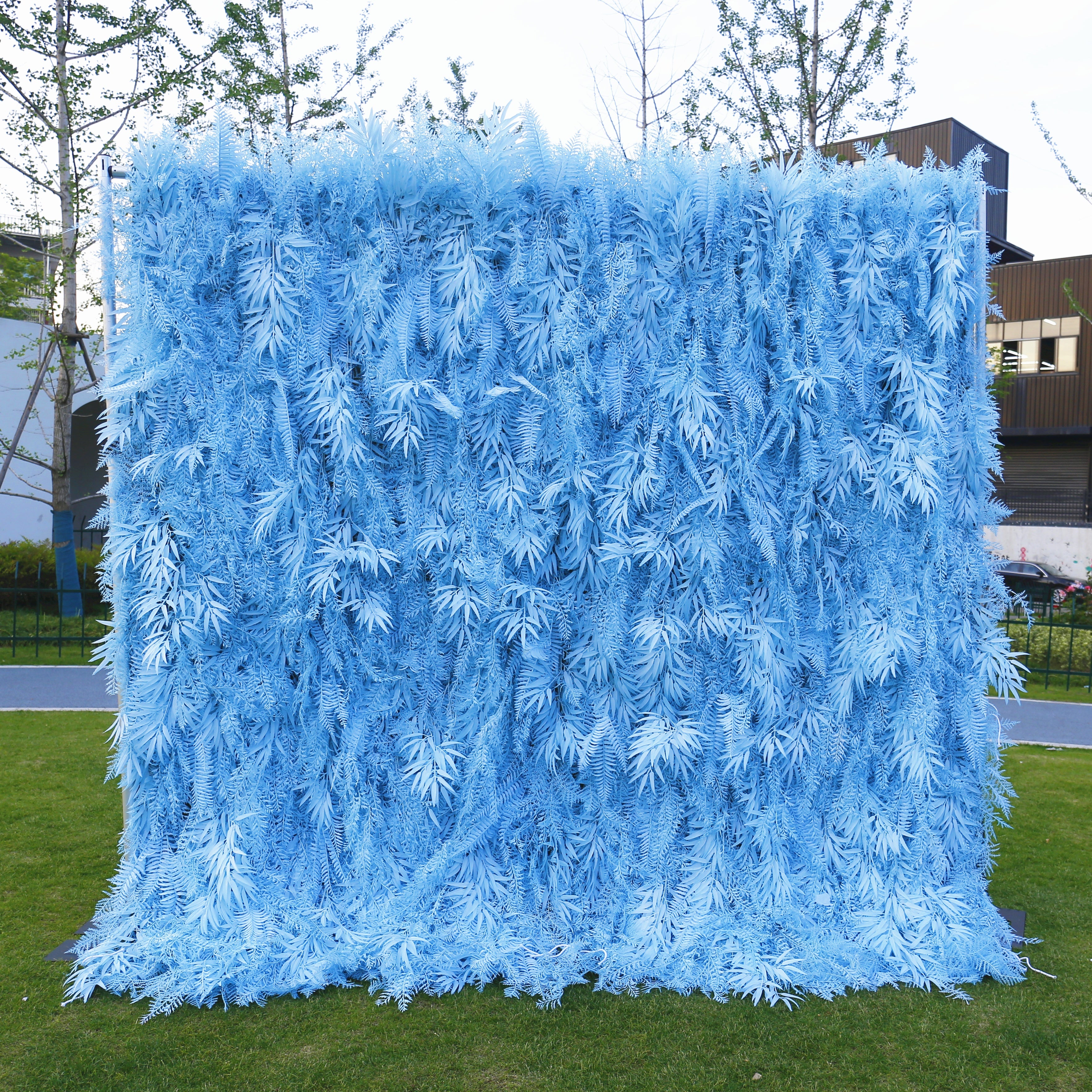 Artificial Pink Blue Pampas Flower Wall Party Decor ACFW-111