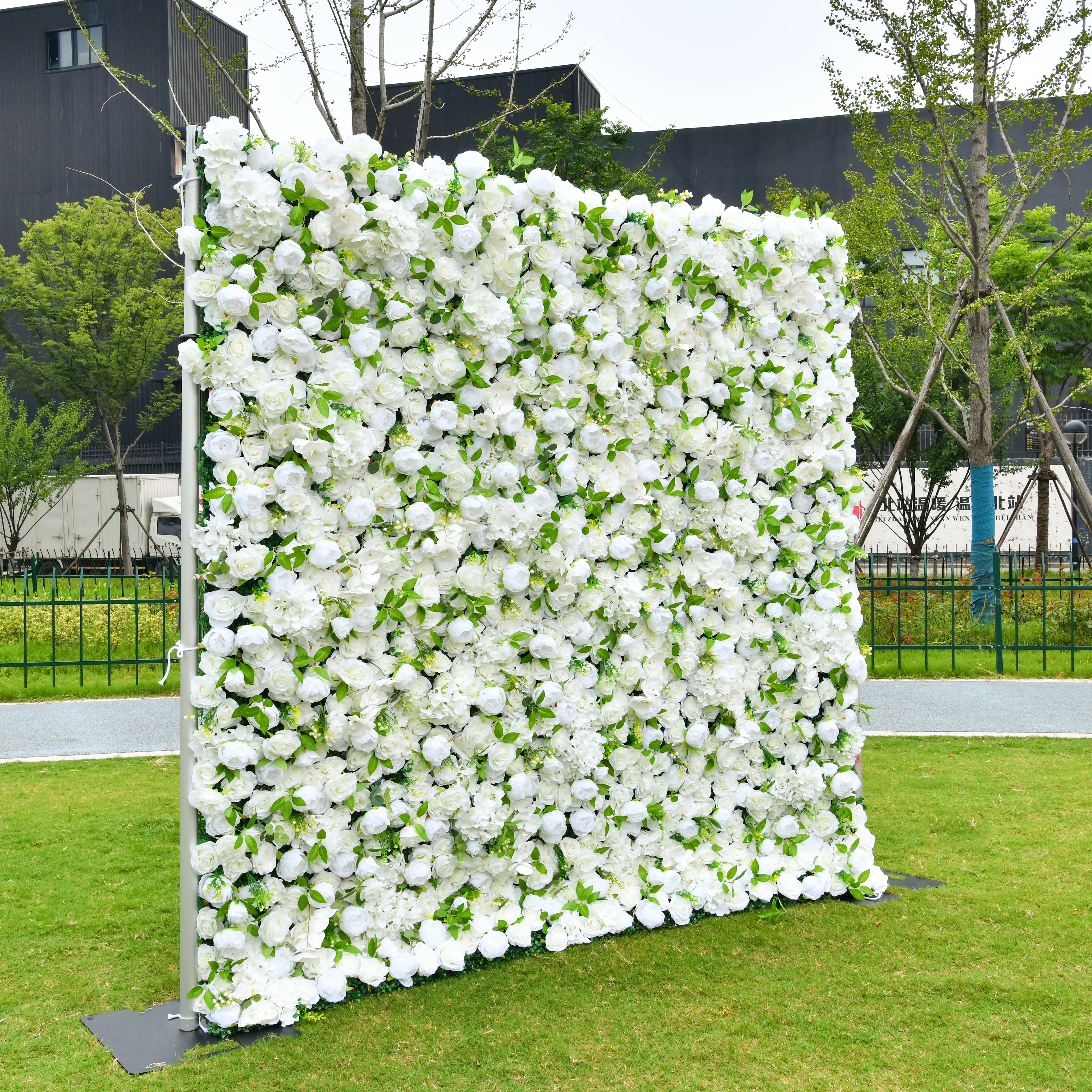 White Greenery Floral Wall Backdrop For Wedding Ceremony Decor ACFW-122