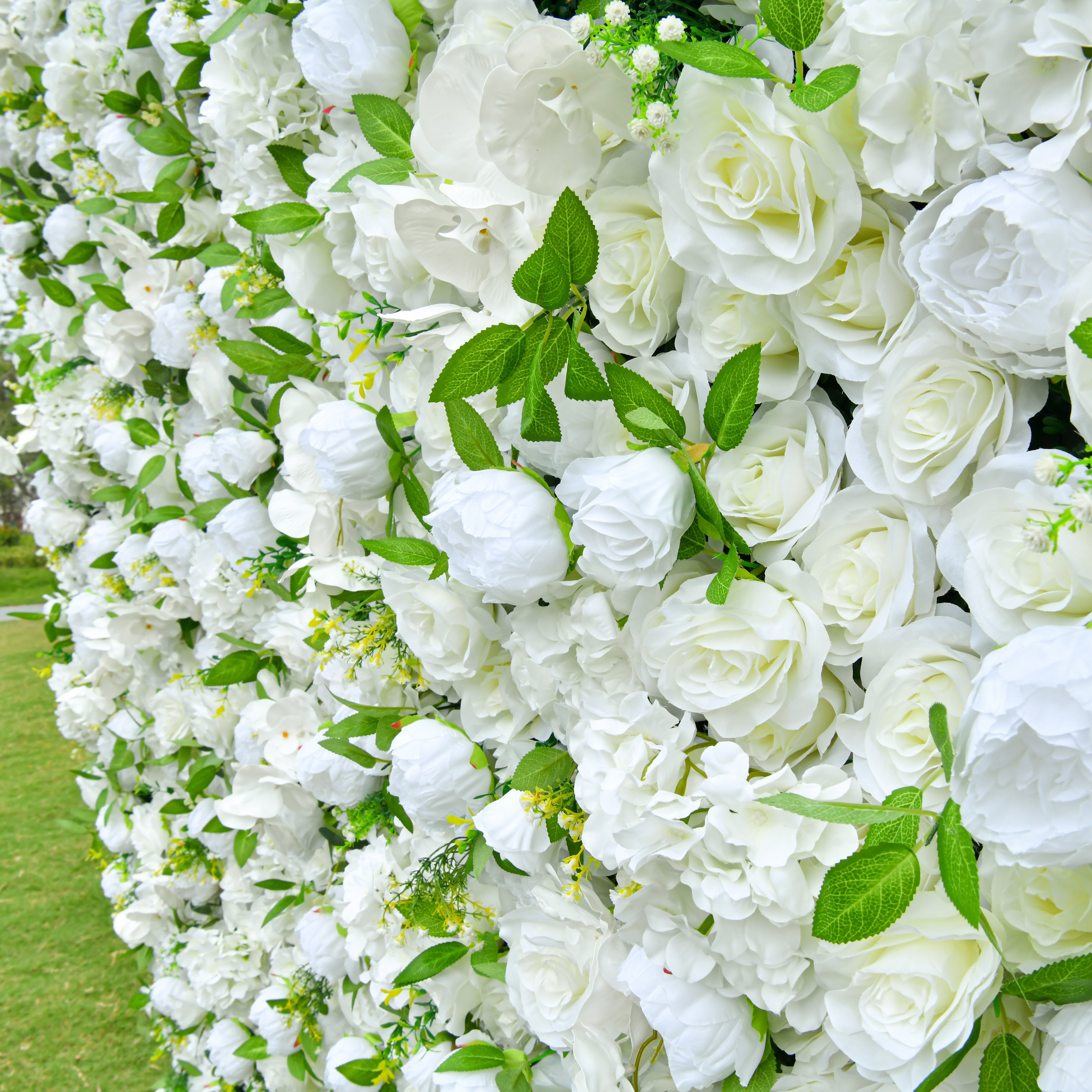 White Greenery Floral Wall Backdrop For Wedding Ceremony Decor ACFW-122