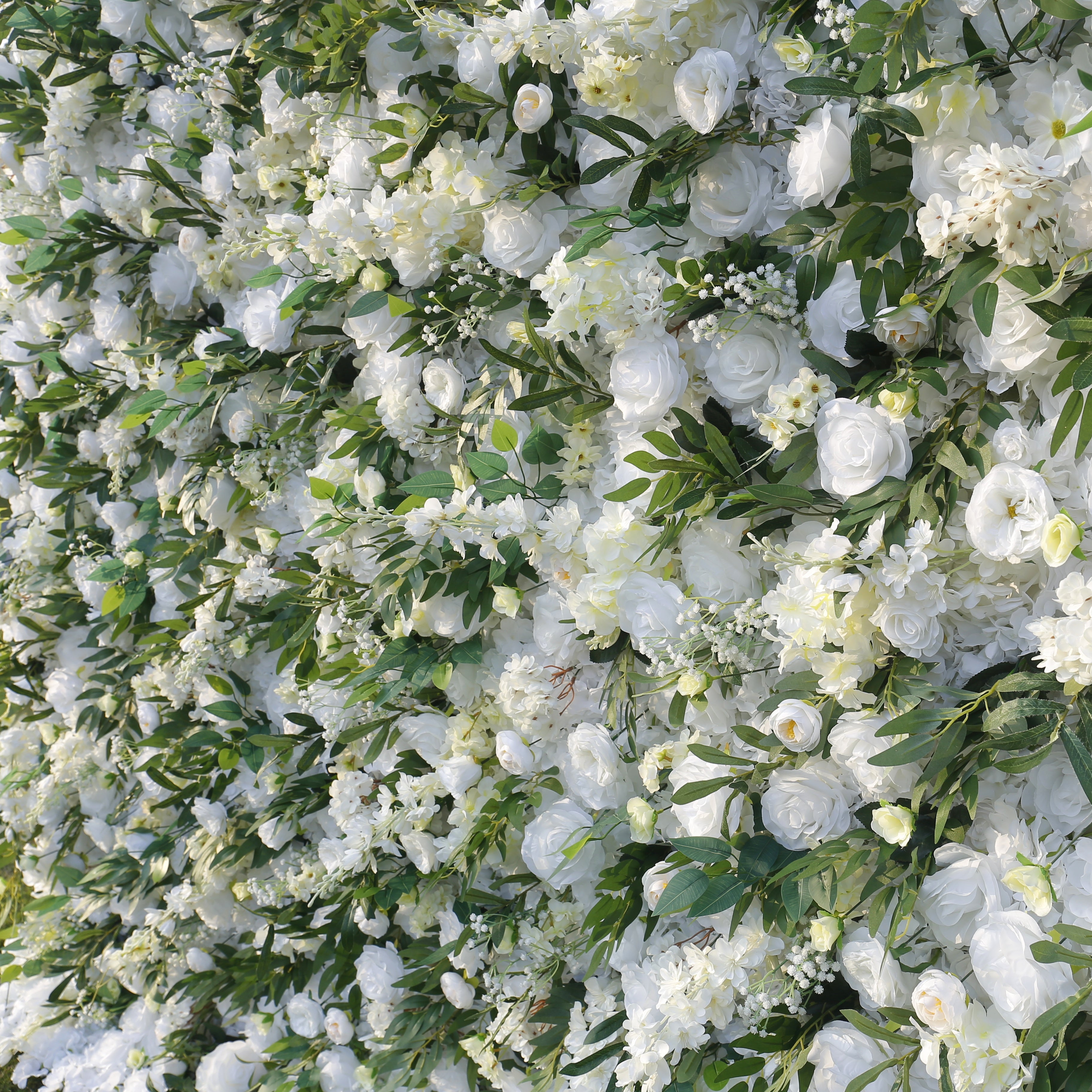 White Tropical Leaf Flower Wall For Wedding Ceremony Decor ACFW-126