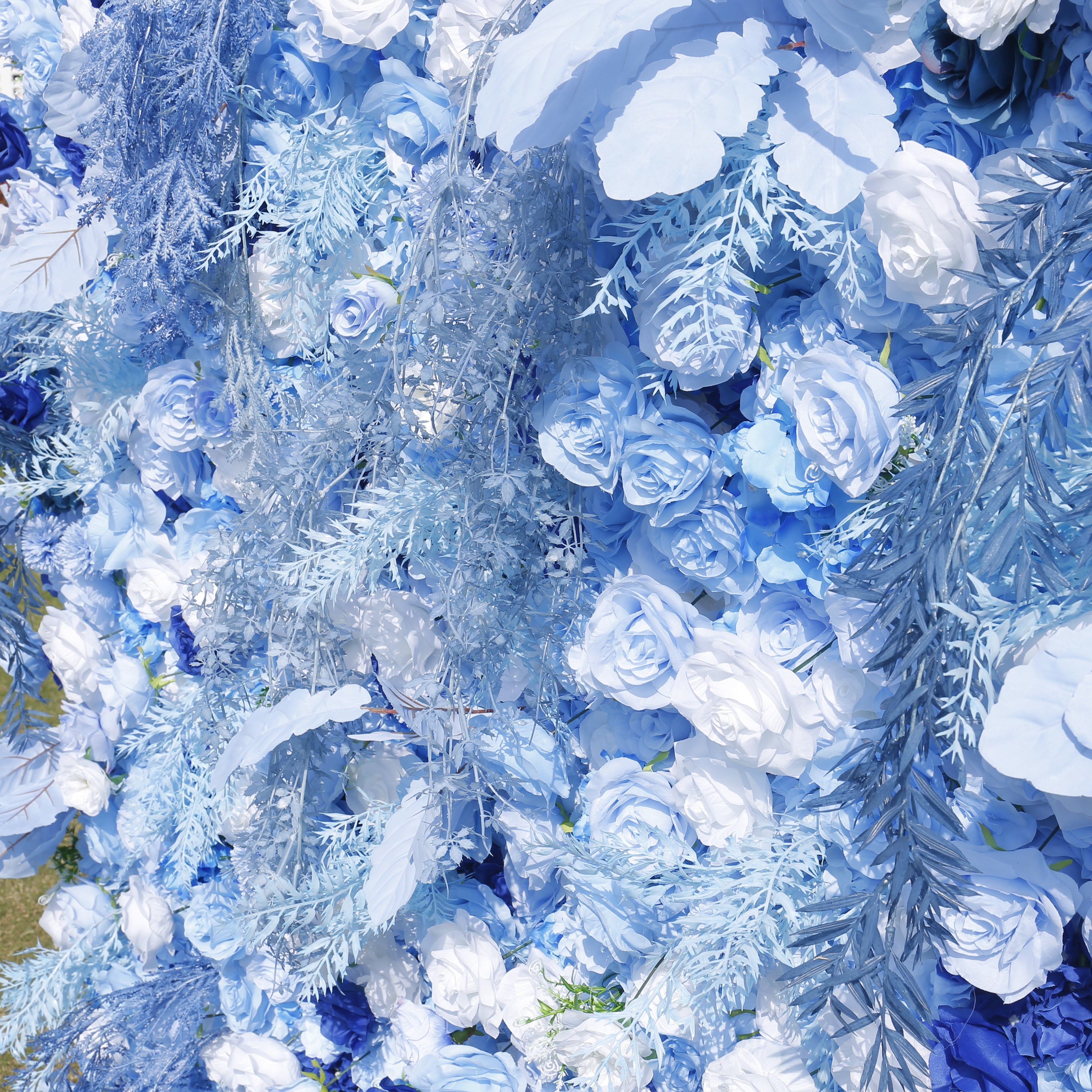 8ft Royal Blue White Rose Flower Wall Backdrop For Event Party Decor ACFW-135