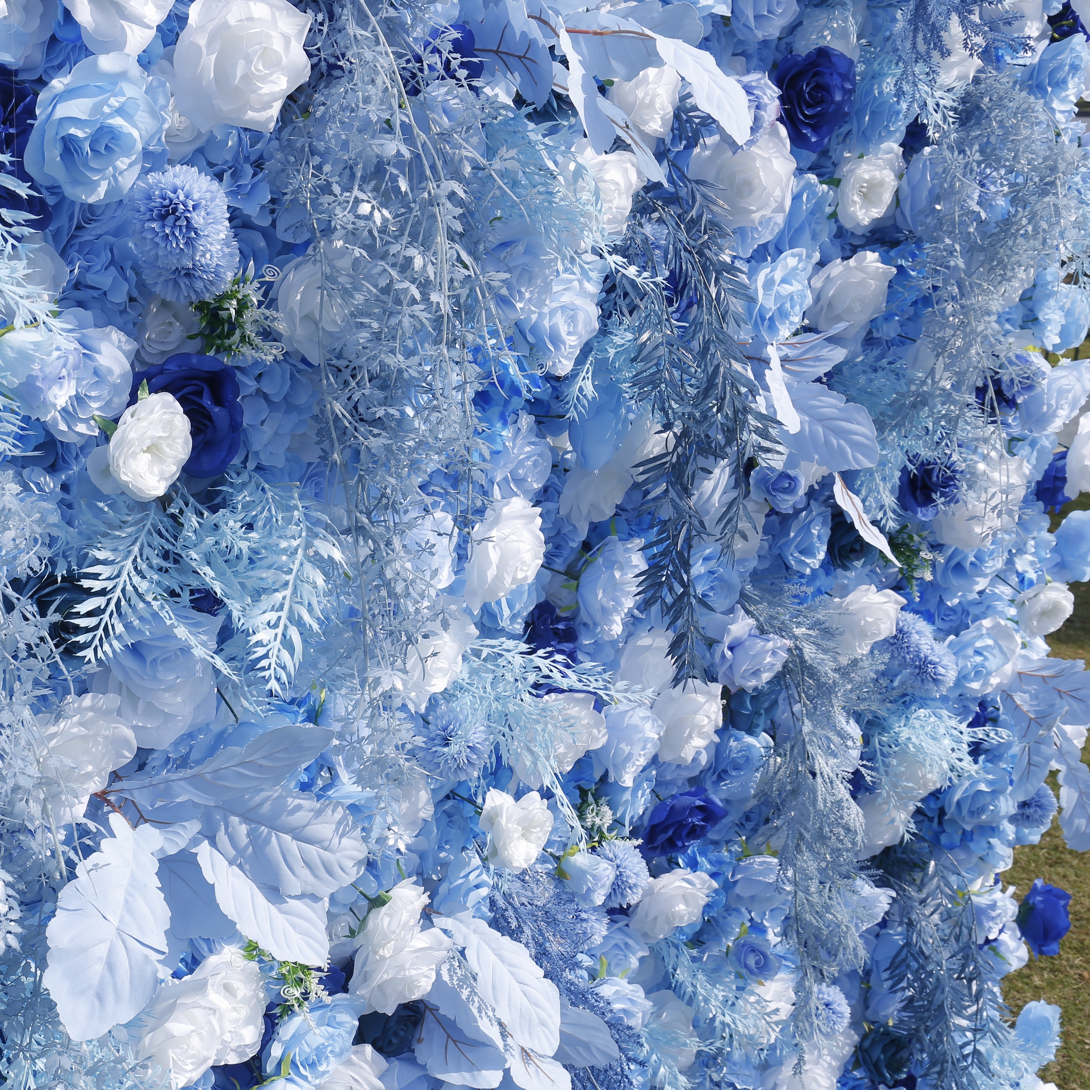 8ft Royal Blue White Rose Flower Wall Backdrop For Event Party Decor ACFW-135
