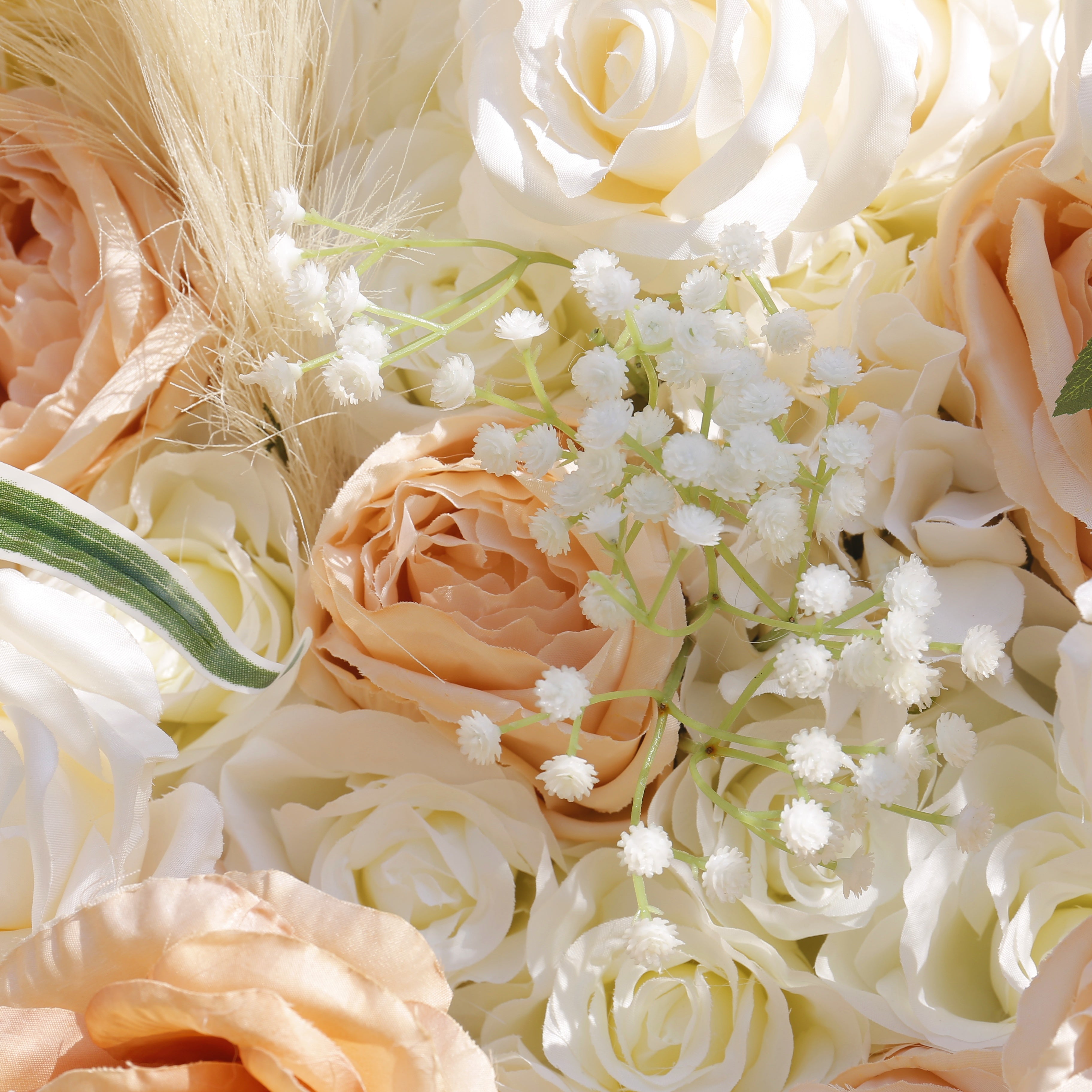 Luxury Champagne Ivory Flower Wall Backdrop For Wedding Decor ACFW-136