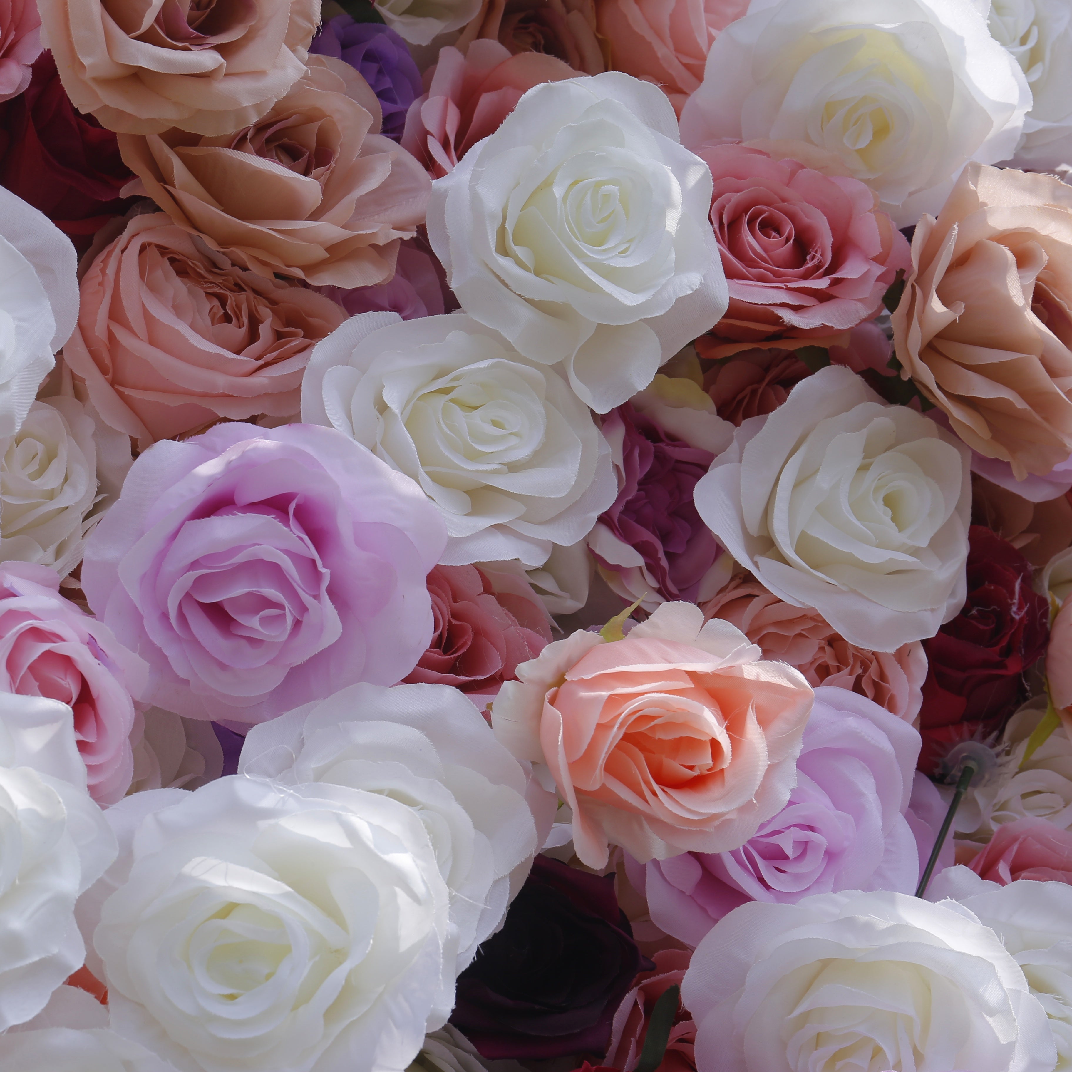 White Purple Mixed Cloth Rose 5D Flower Wall for Wedding Party ACFW-149