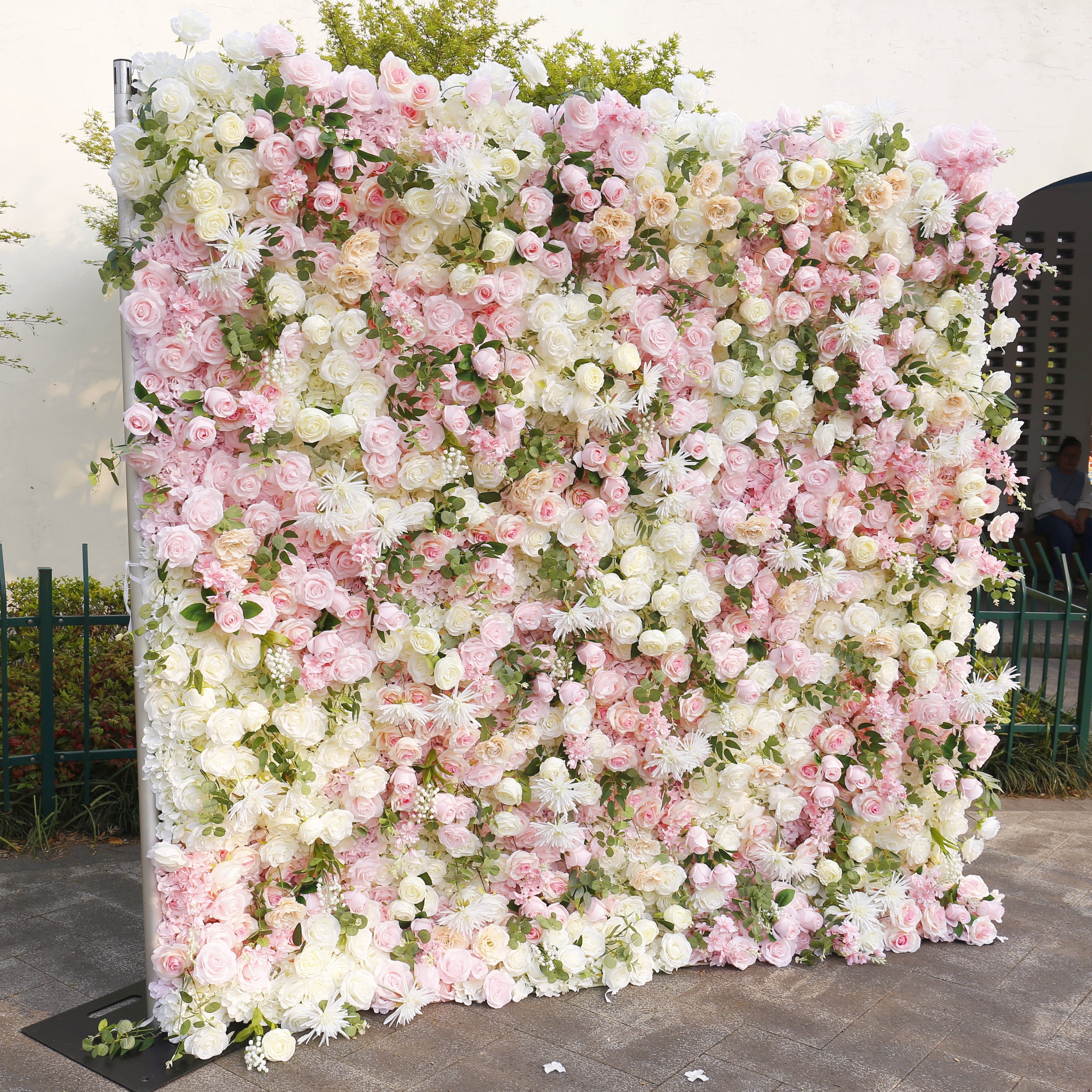 5D Artificial White Pink Rose Hanging Flower Wall Events Decor ACFW-160