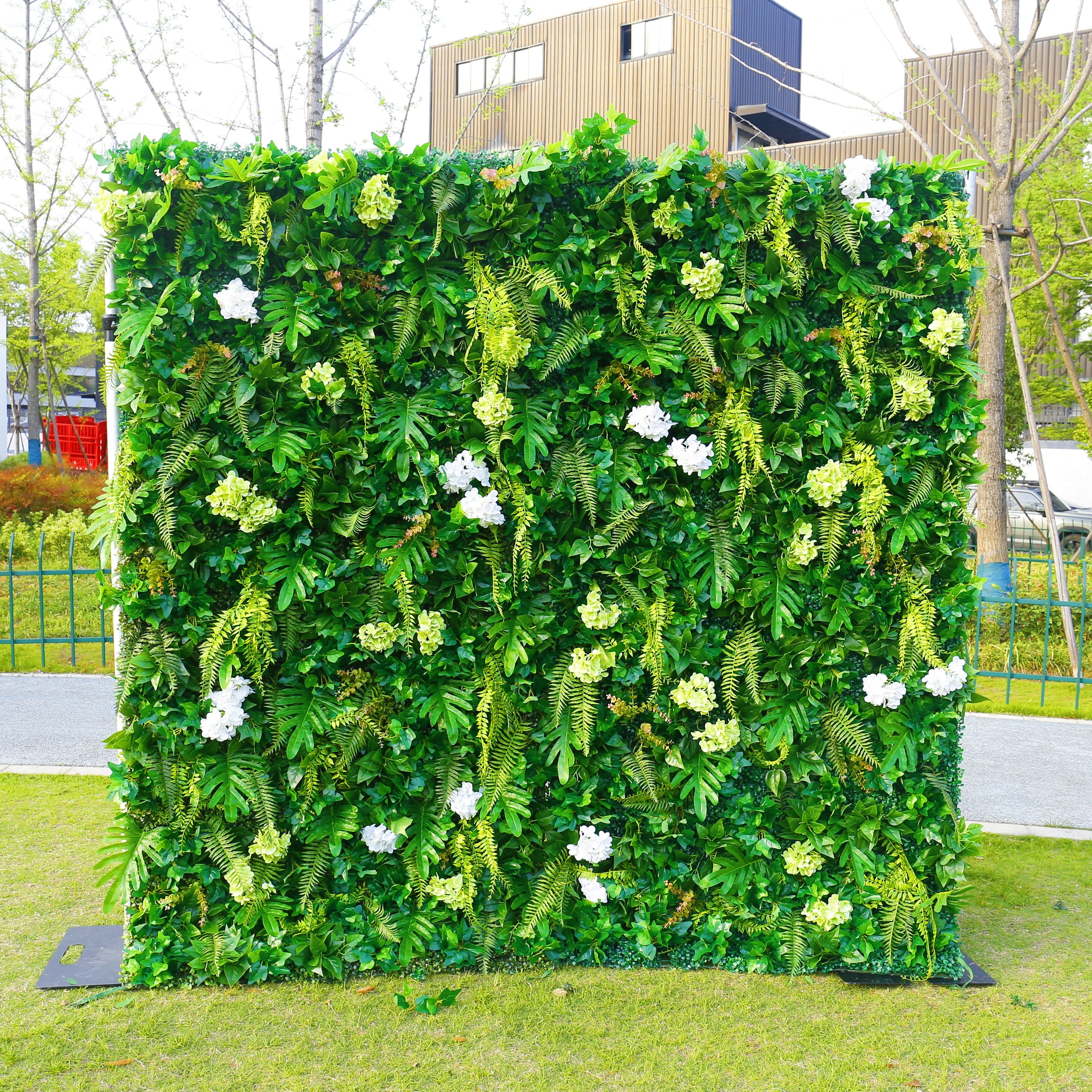 8ft Greenery Fabric Artificial Forest Flower Wall for Wedding Decor ACFW-163
