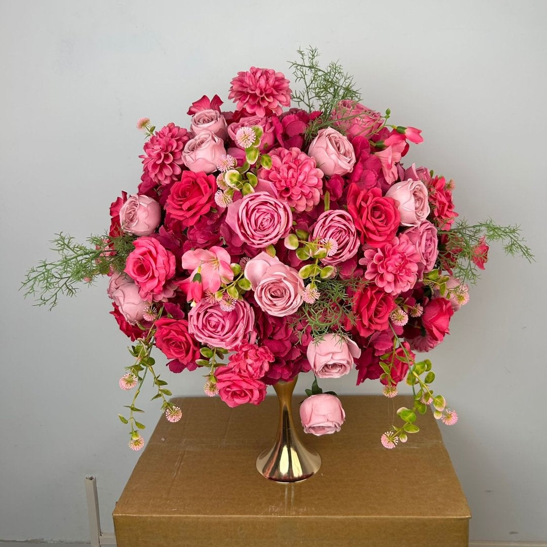 Pink & Red Rose Floral Centerpiece for Wedding Table Decor ADFC-027