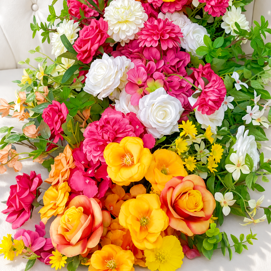 Orange Yellow Flower Wedding Runner Arrangement for Party & Event Backdrop ADFR-003