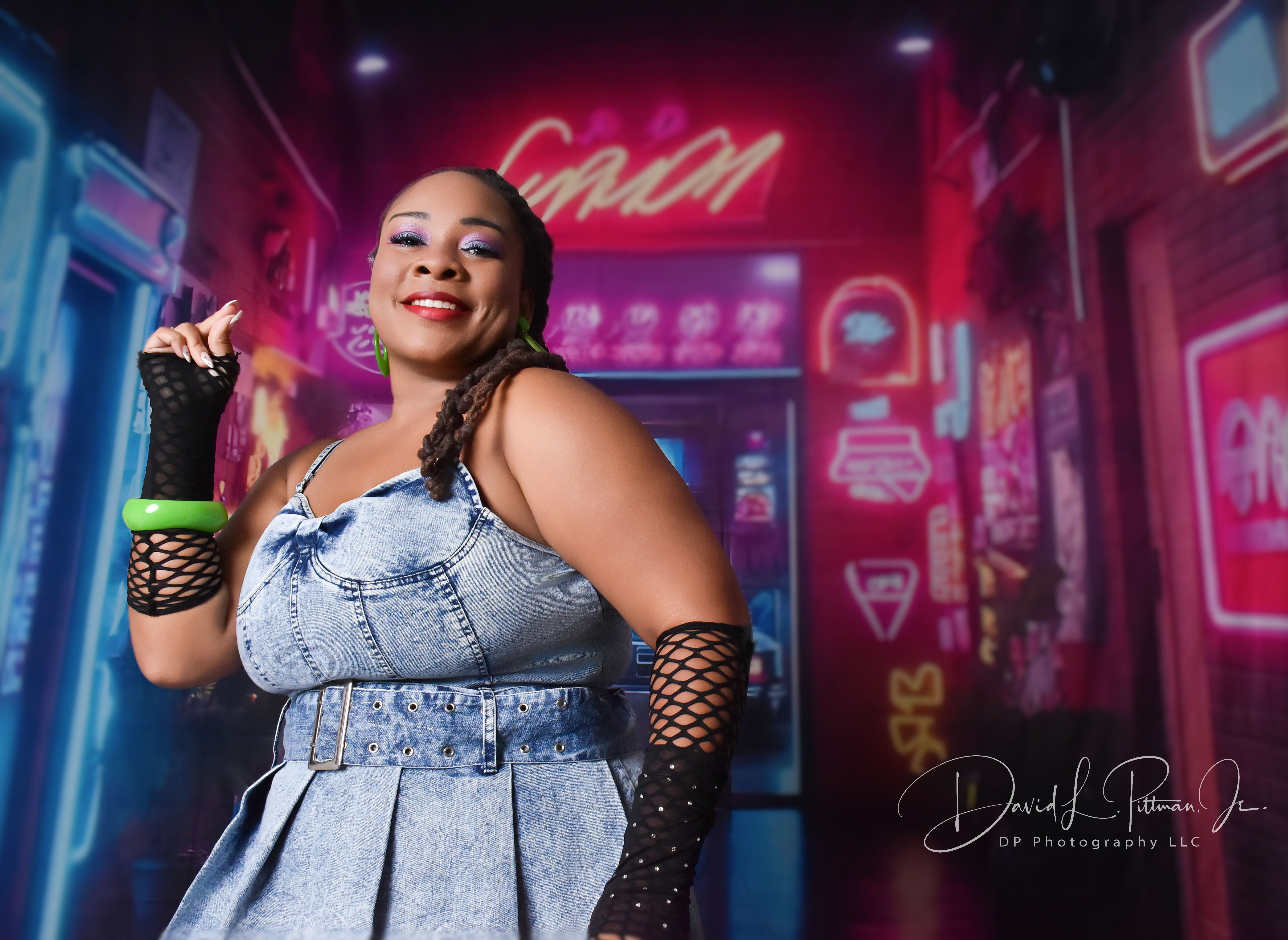 Vintage Backdrop For Photoshoot Urban Neon Dream Street Backdrop GQ4-311