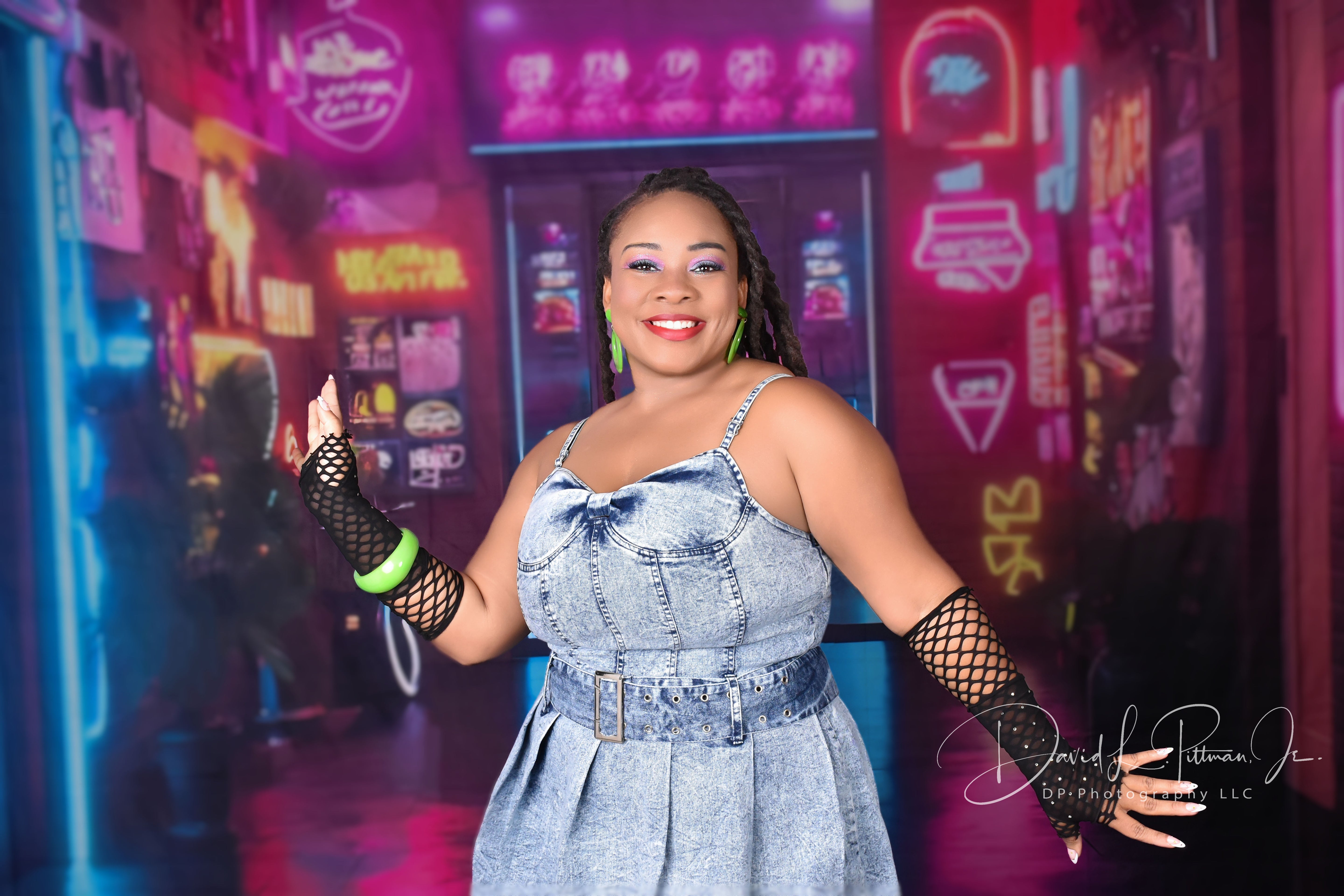 Vintage Backdrop For Photoshoot Urban Neon Dream Street Backdrop GQ4-311