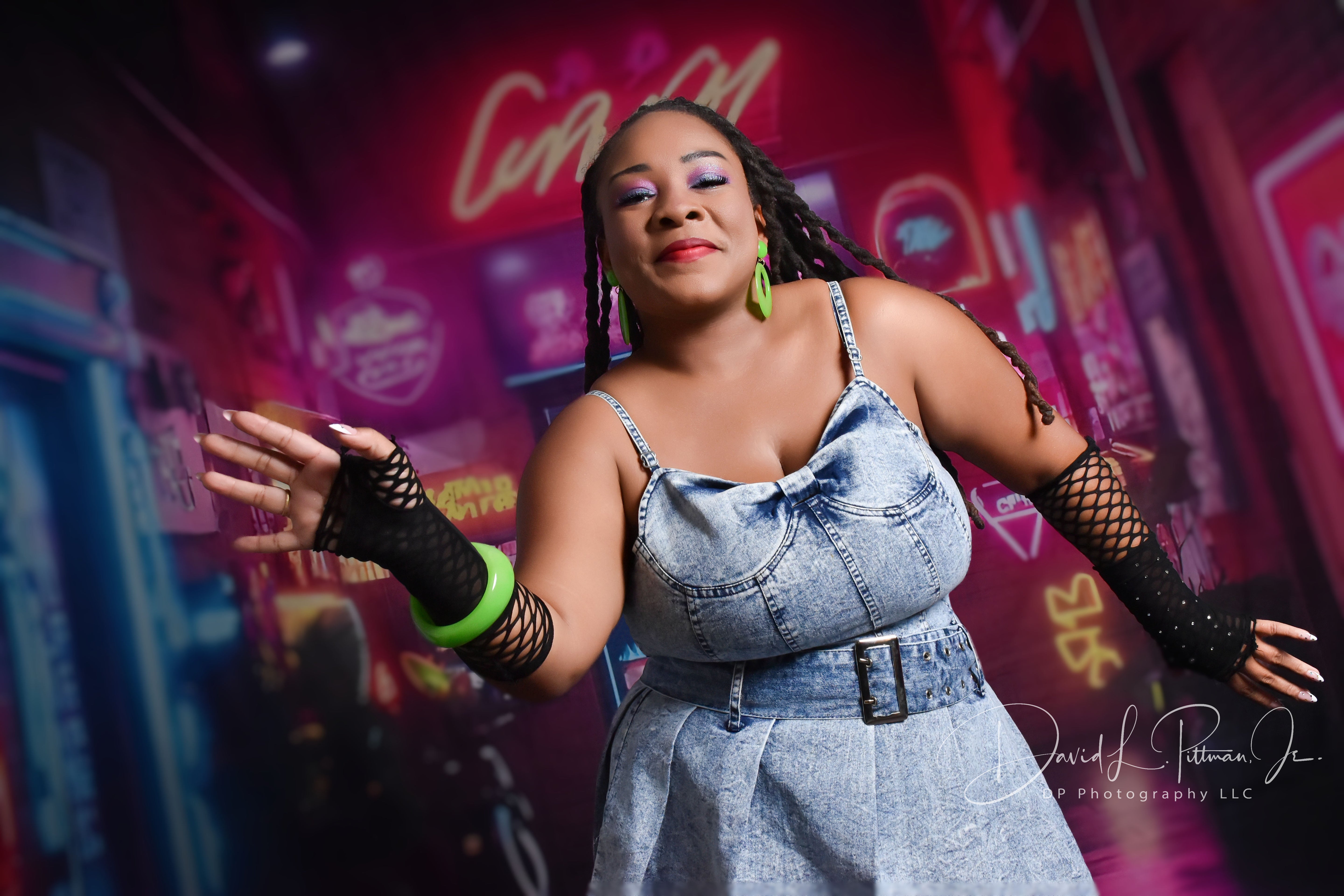 Vintage Backdrop For Photoshoot Urban Neon Dream Street Backdrop GQ4-311