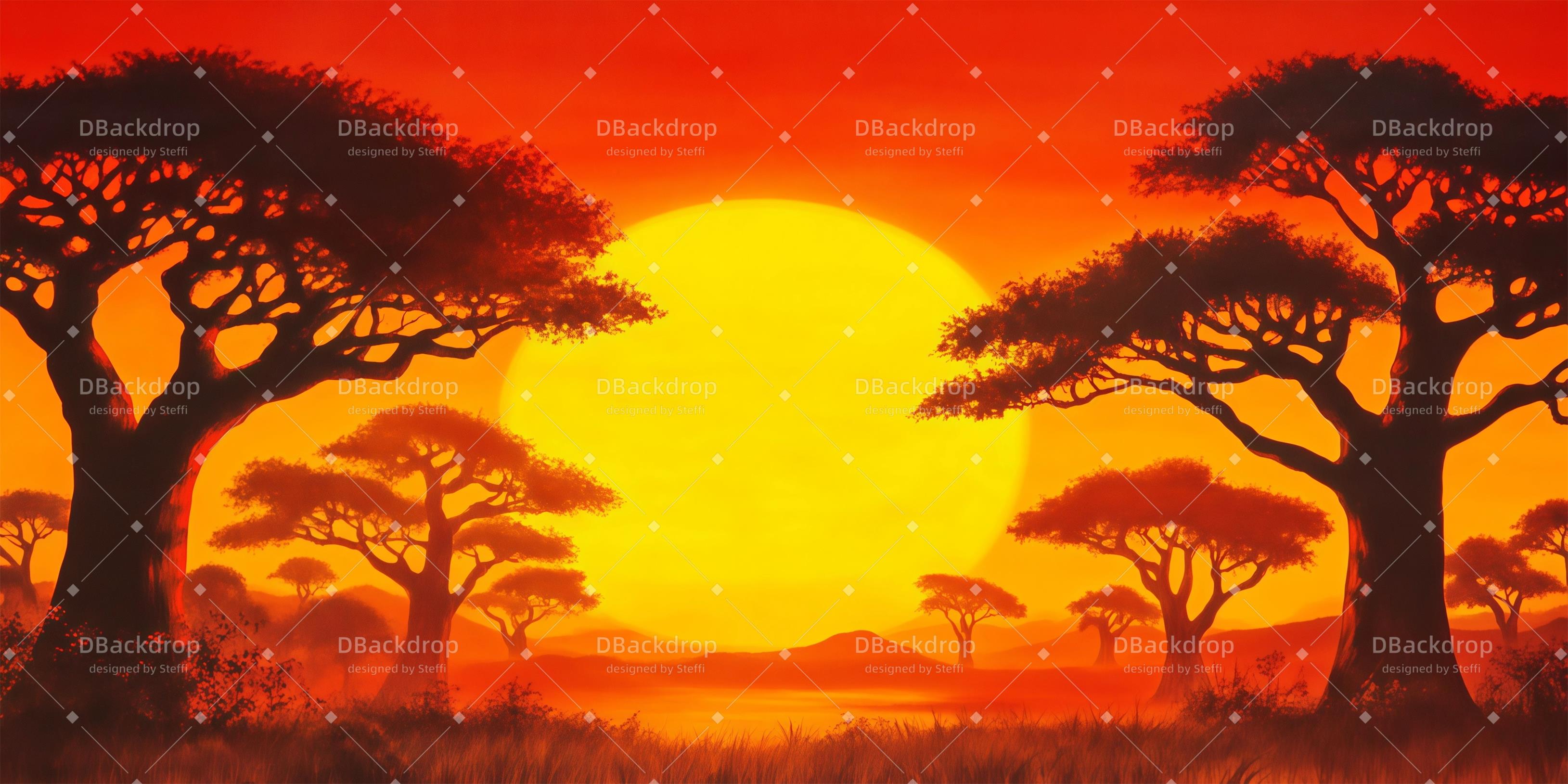 Musical Backdrop African Sunset School Play Backdrop CSH59-T51