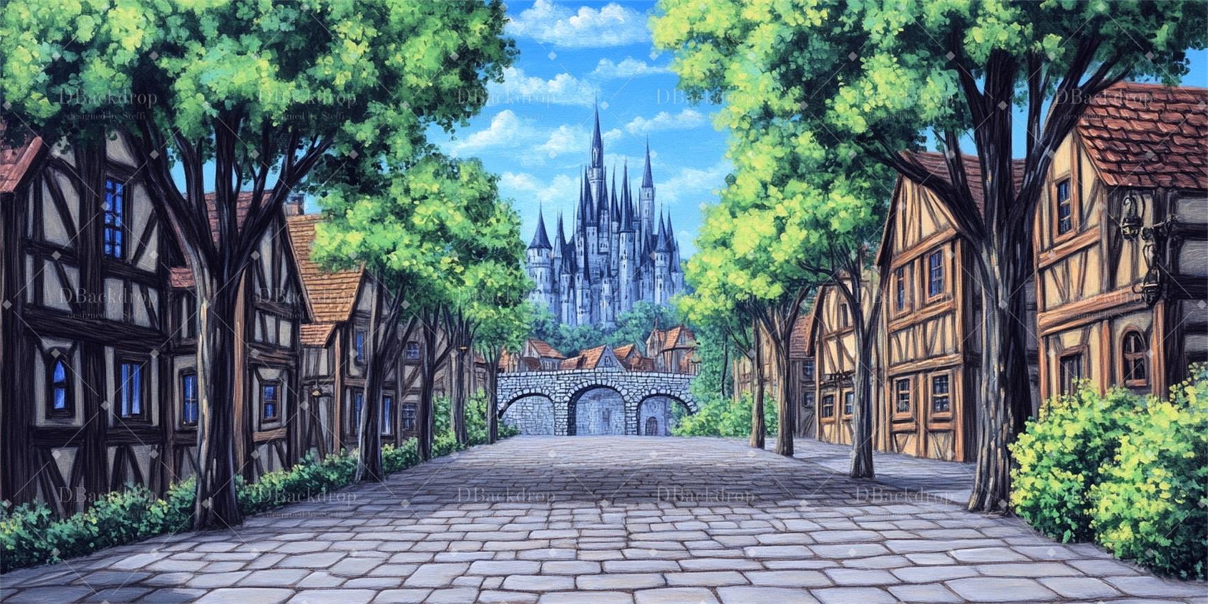 Performance Backdrops Ancient European Village Backdrops for Theater CSH59-T37