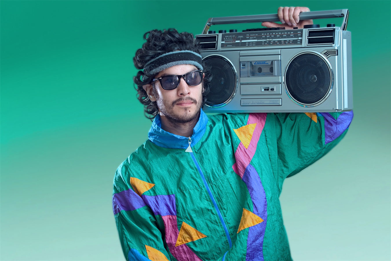 Portrait Gradient Backdrop Green Photography Backdrop BRP11-600