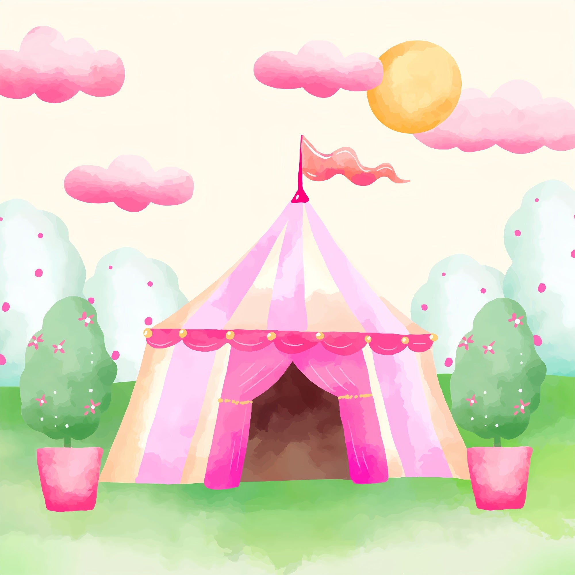 Circus Photography Backdrop Rainbow Dream Fair Tent Backdrop BRP1-169