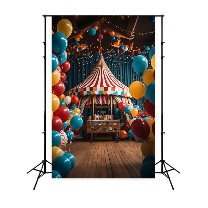 Backdrop Circus Vibrant Balloon Carnival Tent Backdrop BRP1-177
