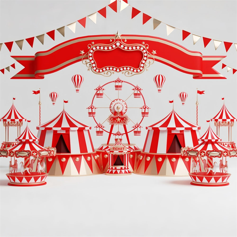 Carnival Photography Backdrop Red Tents Design Backdrop BRP1-193