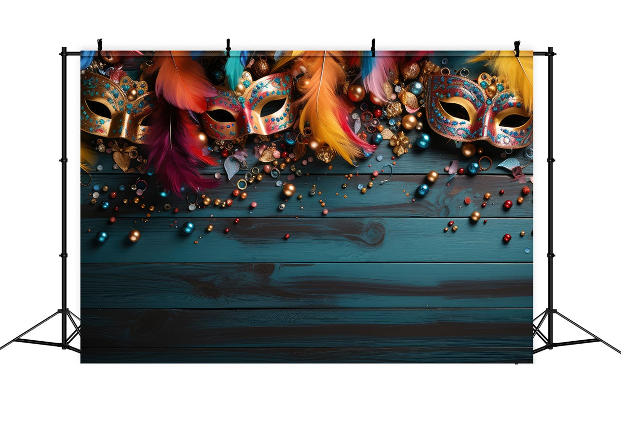 Carnival Backdrop Ideas Colorful Mask Beads Celebration Backdrop BRP1-204