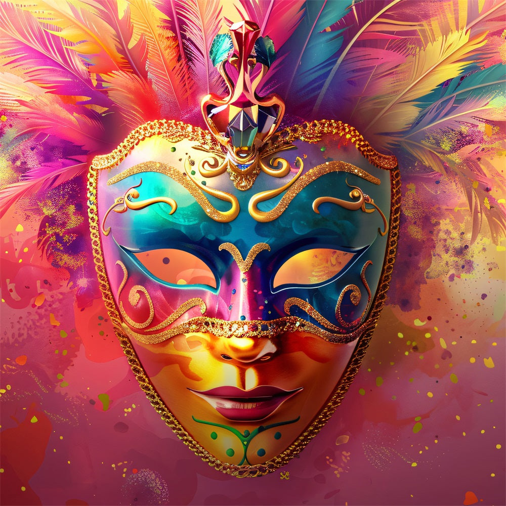 Carnival Party Backdrops Feathered Mask Festival Party Backdrop BRP1-207