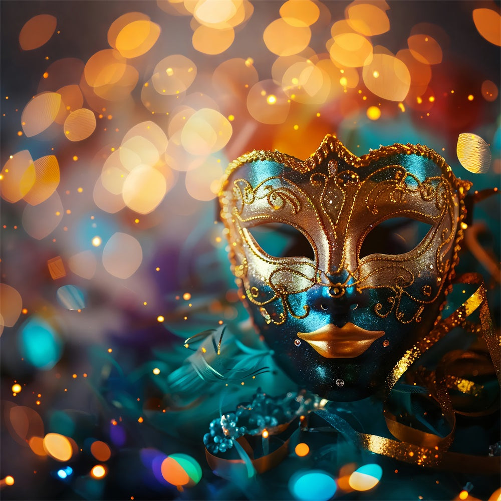 Carnival Themed Backdrops Stunning Mask Artistic Feathers Backdrop BRP1-210
