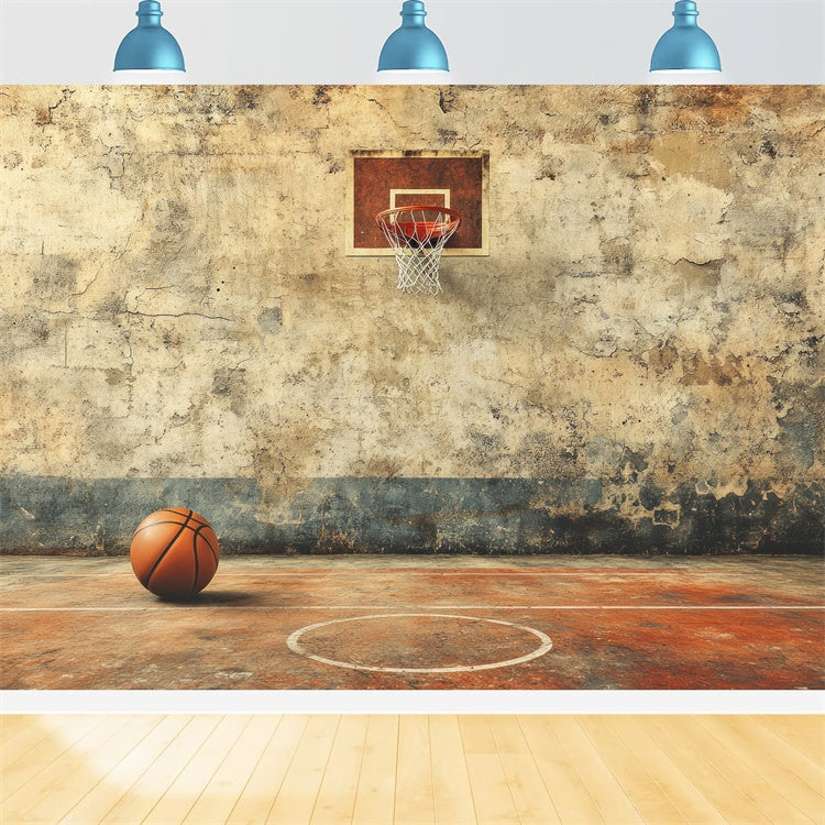 Basketball Photography Backdrop Old Style Outdoor Hoop Backdrop BRP1-318