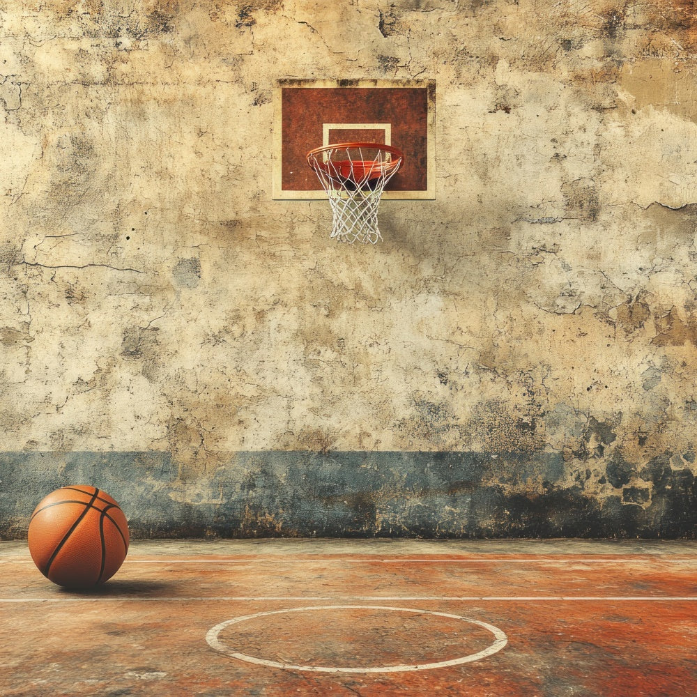 Basketball Photography Backdrop Old Style Outdoor Hoop Backdrop BRP1-318