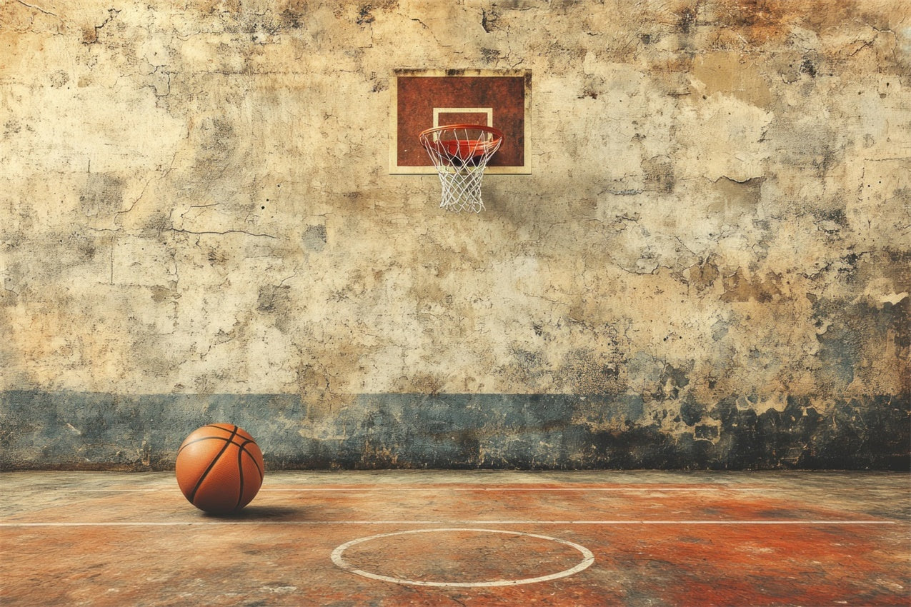 Basketball Photography Backdrop Old Style Outdoor Hoop Backdrop BRP1-318