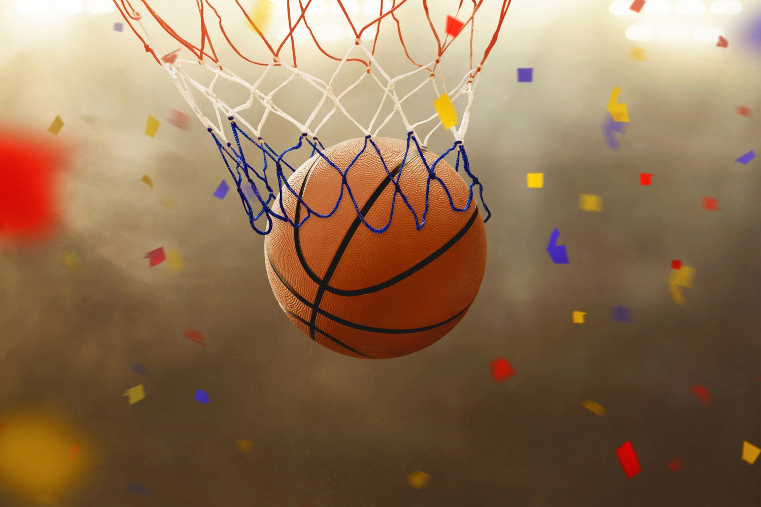Basketball Photography Backdrop Sports Fest Confetti Backdrop BRP1-328