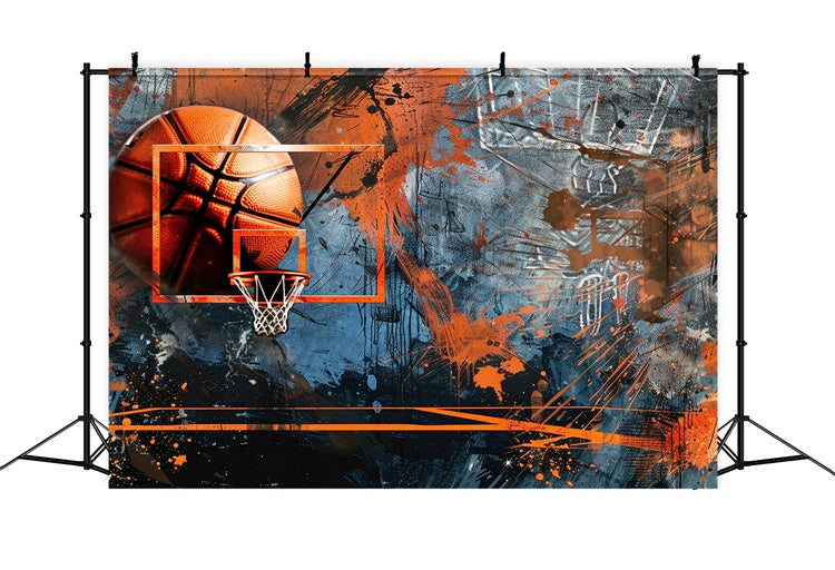 Basketball Court Backdrop Creative Graffiti Art Backdrop BRP1-329