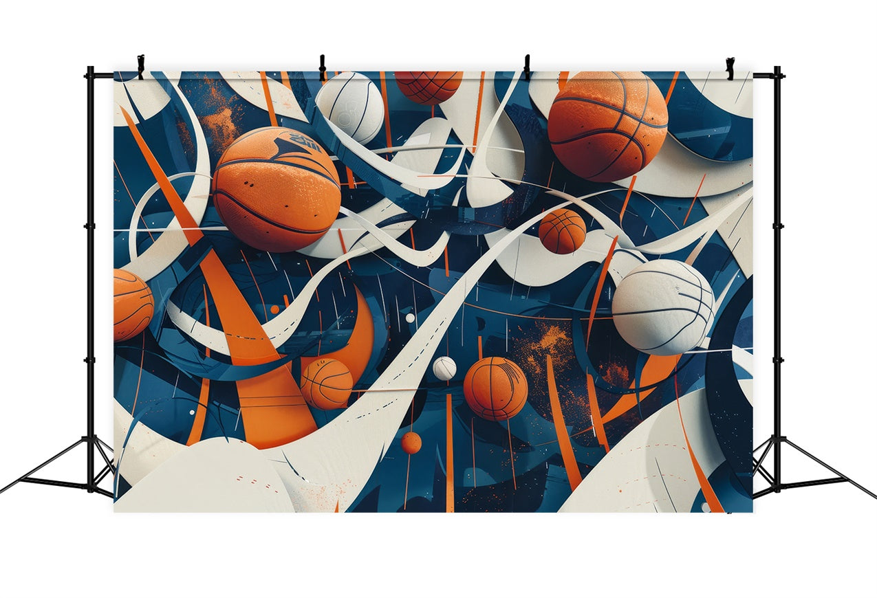 Basketball Photo Backdrops Energetic Modern Art Backdrop BRP1-330