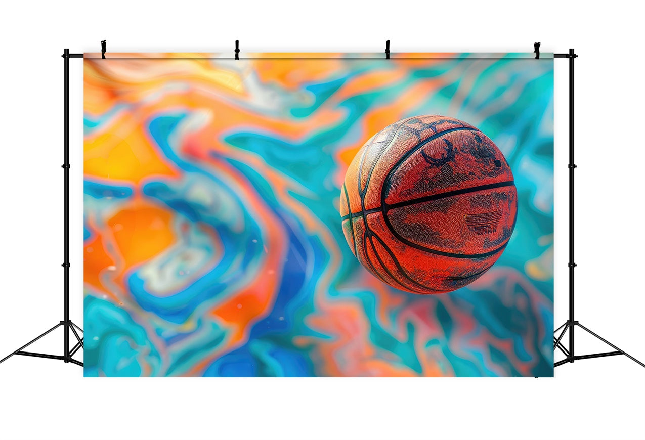 Basketball Theme Backdrop Modern Abstract Swirl Backdrop BRP1-331