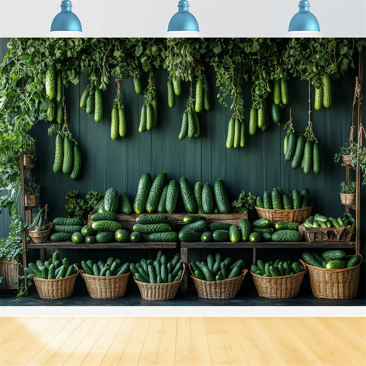 Photo Backdrop Spring Lush Green Hanging Cucumbers Backdrop BRP1-4