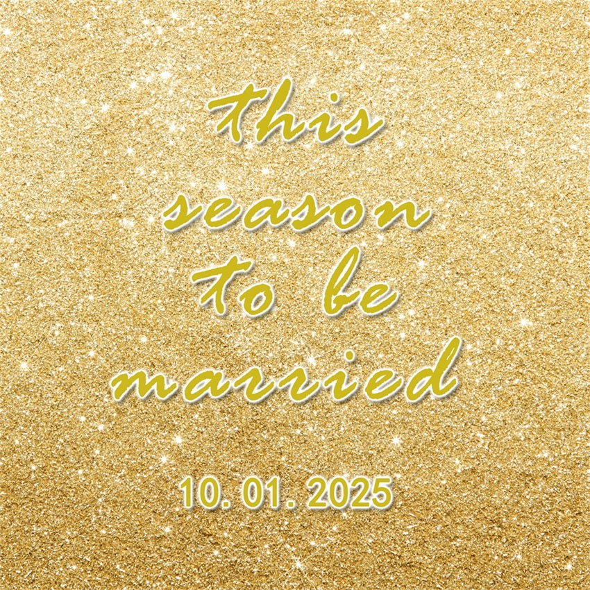 Personalized Photo Backdrop Wedding Golden Glitter Elegant Backdrop BRP1-424