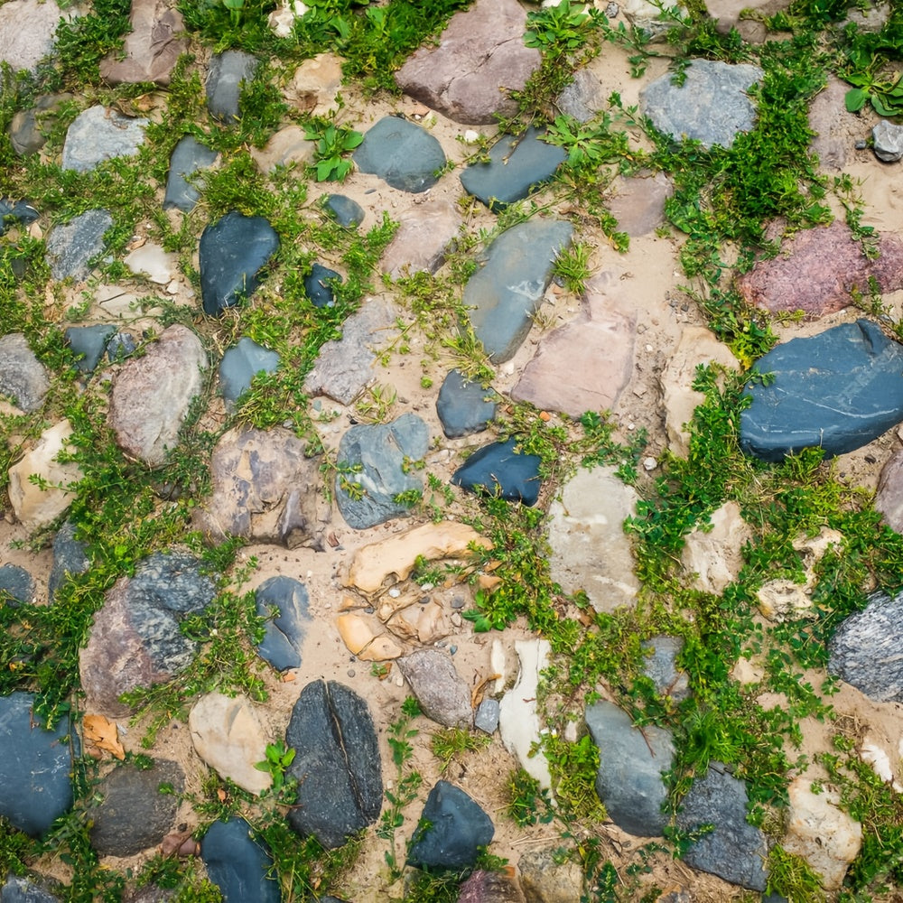 Floor Backdrop Green Moss Stone Path Floor Backdrop BRP1-531
