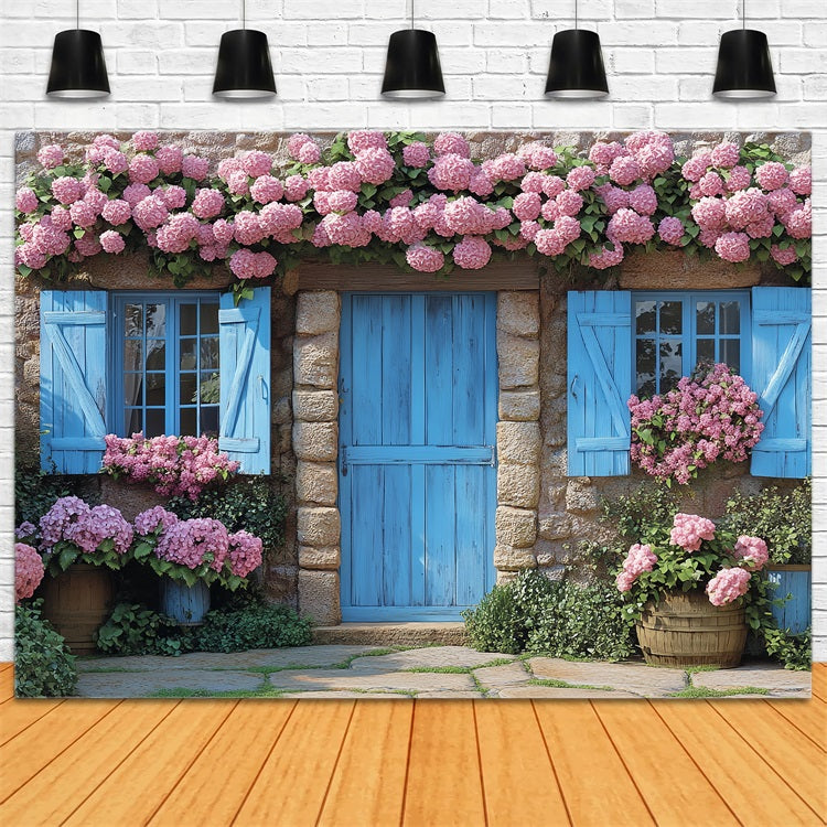 Backdrop Spring Vintage Floral Cottage Wooden Door Backdrop BRP1-9