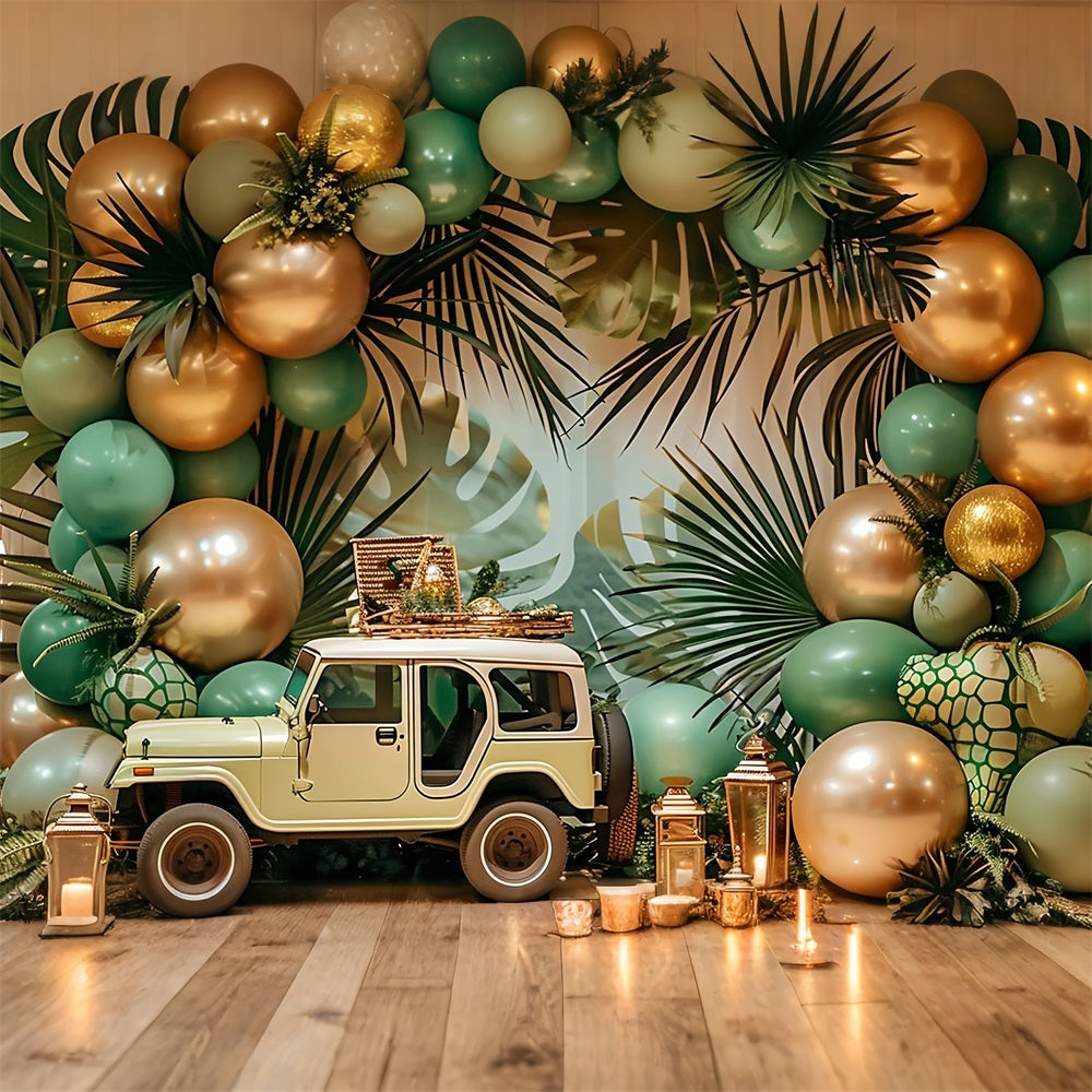 Safari Jeep Adventure Boho Tropical Backdrop BRP10-105