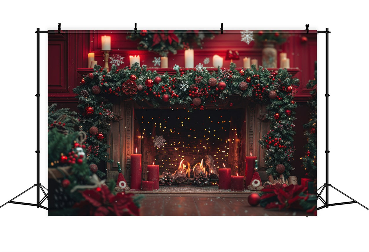 Christmas Backdrop Photography Fireplace Scene Backdrop BRP10-130