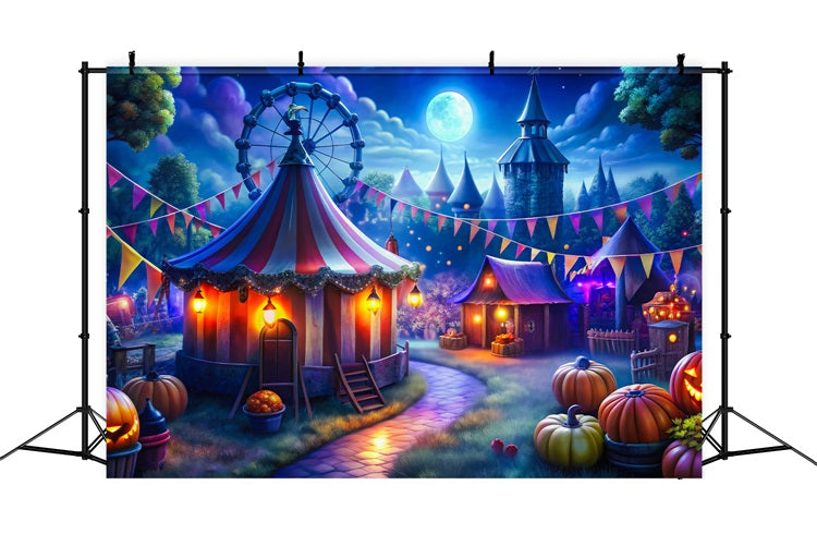 Halloween Picture Backdrop Dark Halloween Circus Scene Backdrop BRP10-173