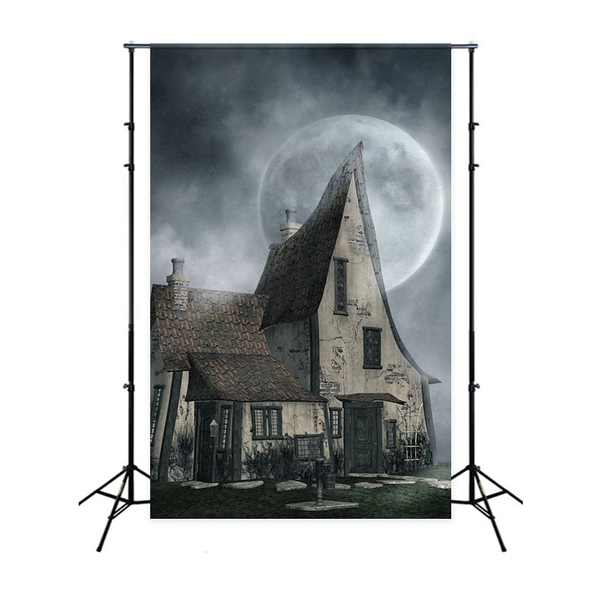 Backdrop For Halloween Haunted House Misty Moonlight Backdrop BRP10-221