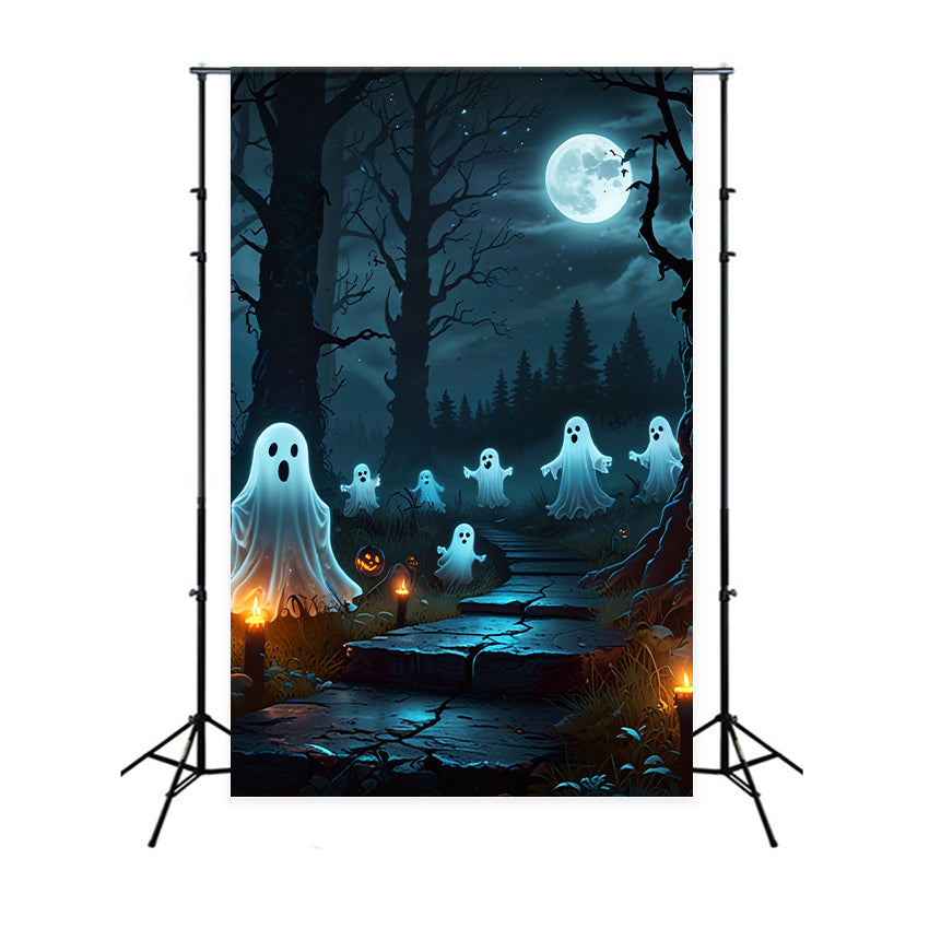 Photography Halloween Backdrops Spooky Ghosts Dark Forest Backdrop BRP10-228